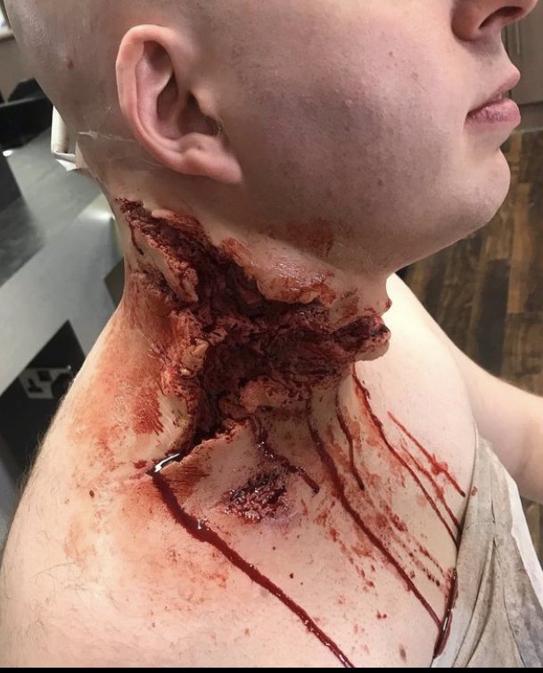 Prosthetic created & applied by Raymond Mcarthur.