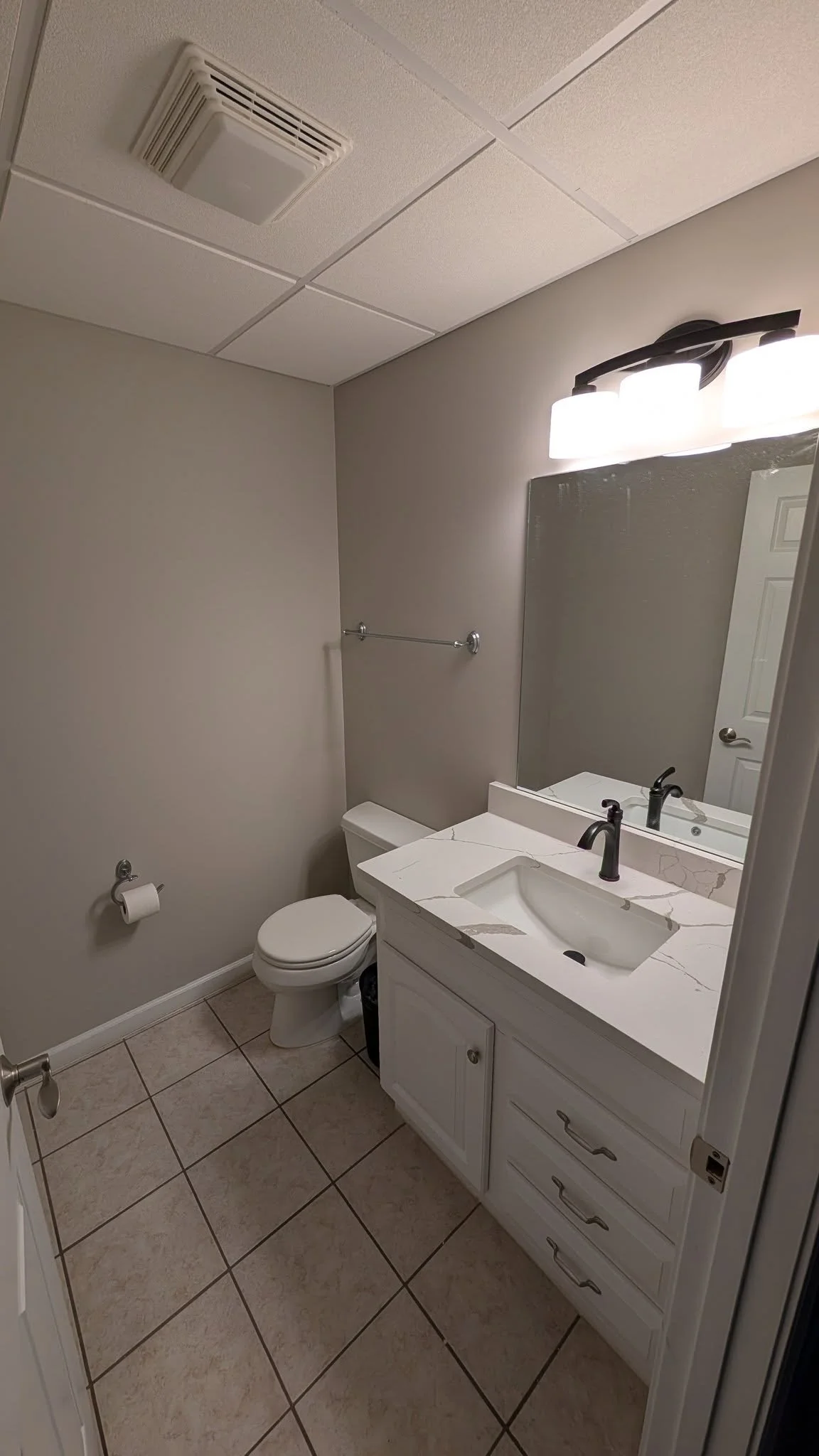 Bathroom vanity and mirror