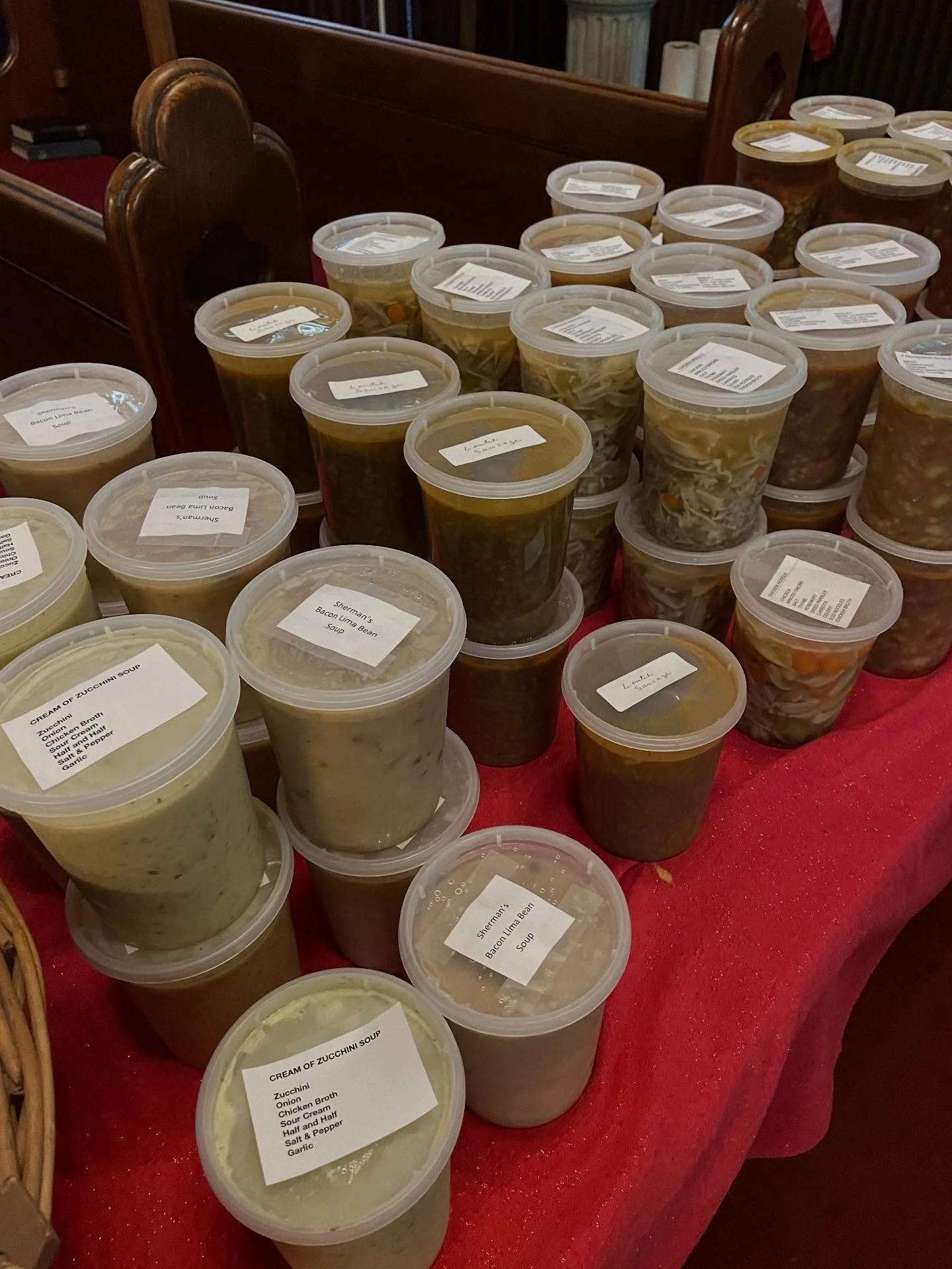 Today is soup sale Saturday! Please stop by and get some soup to put in the freezer for a rainy day or just have it for lunch later. Check the previous post for what is being offered. We are at the corner of Old Post and East Elm Ave in Staatsburg! #