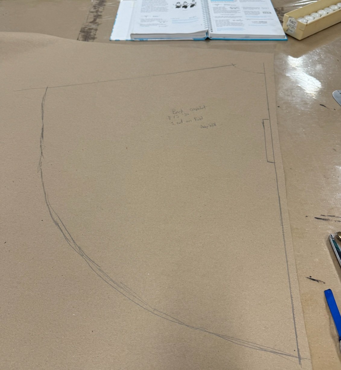 The back half of the capelet pattern.