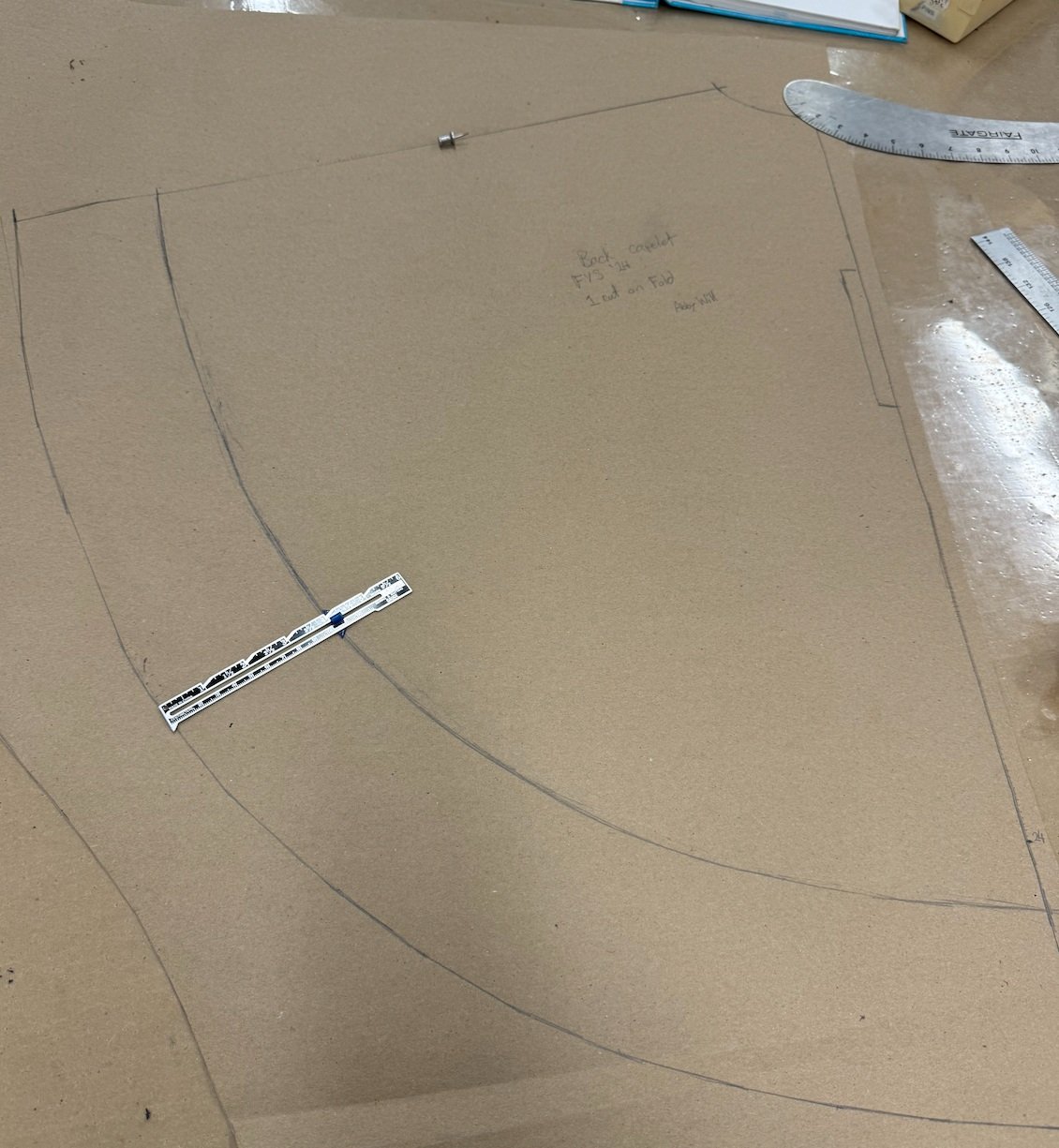 The back half of the pattern + extension length.