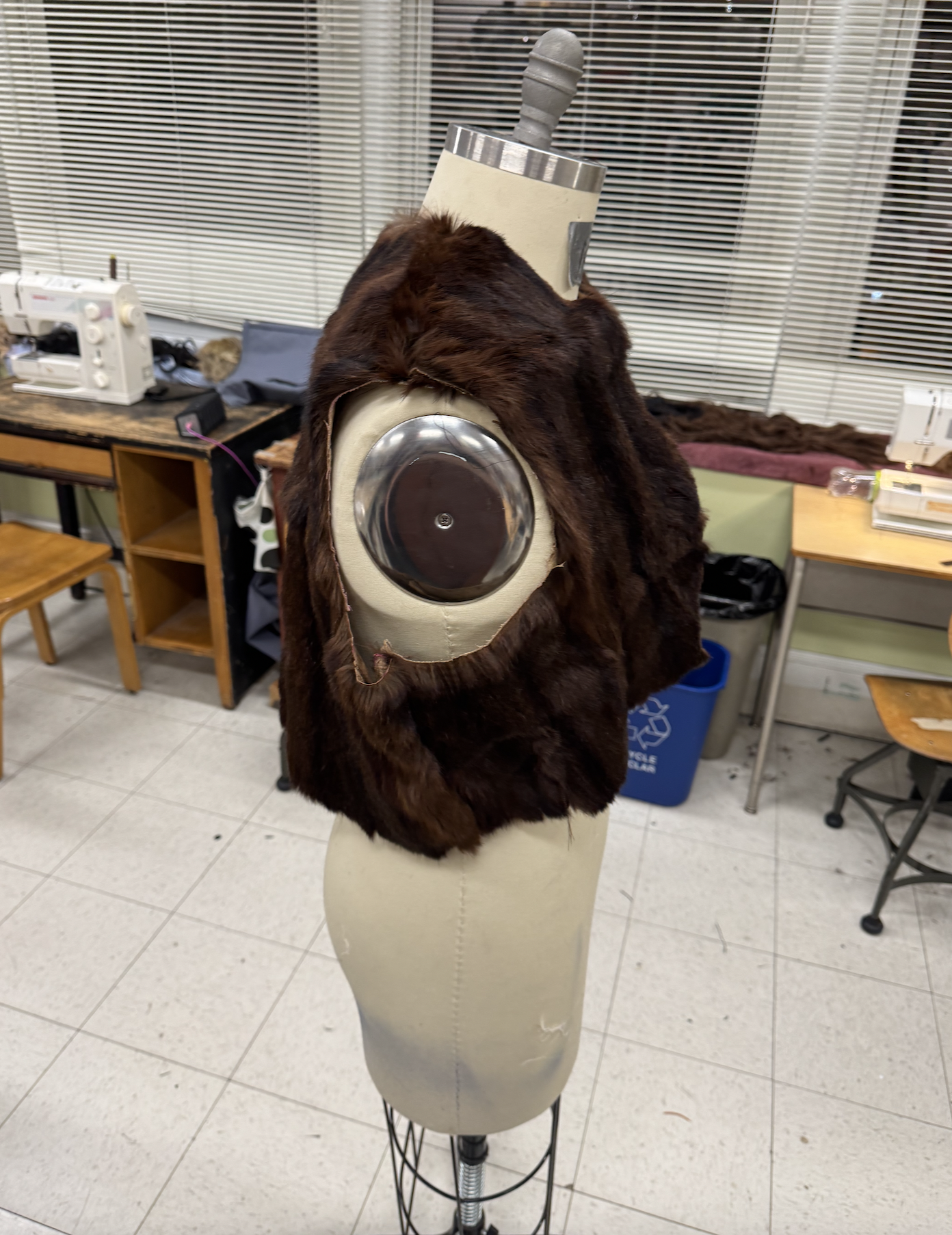 Initial completed vest from the side view.