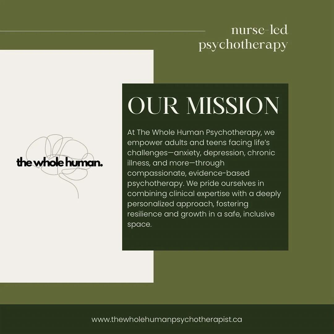 At The Whole Human Psychotherapy, our mission is to provide compassionate, evidence-based psychotherapy that empowers individuals to achieve a state of mental peace, resilience, and personal growth.⁣ 🌱
⁣
We are committed to offering accessible, clie