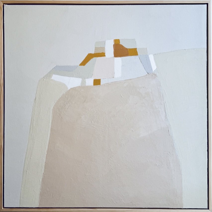 Full view of Worth the Trip, showing the light neutrals and soft textures in this abstract landscape inspired by the south of France.
