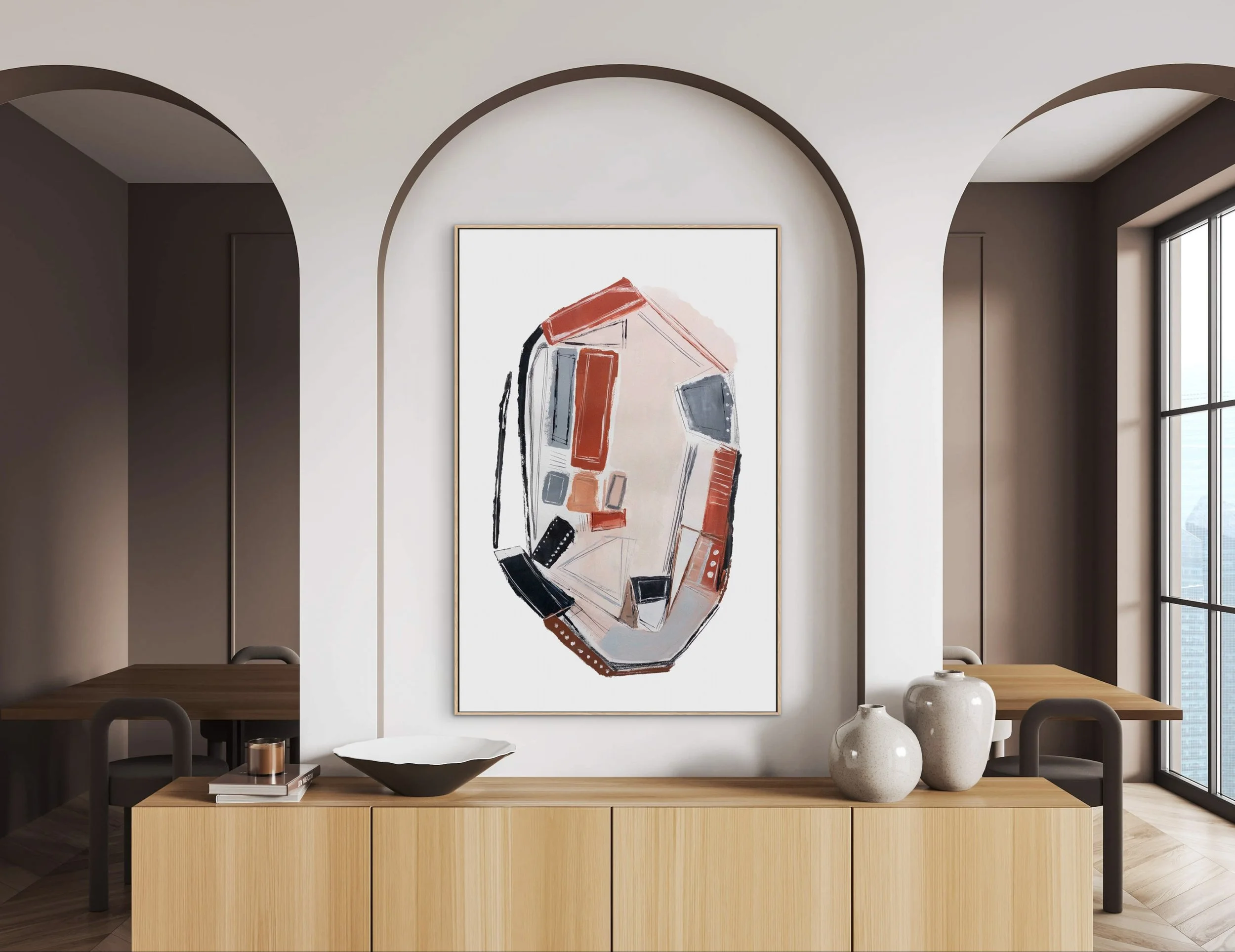 Fault Lines Geometric Abstract by Melanie Biehle