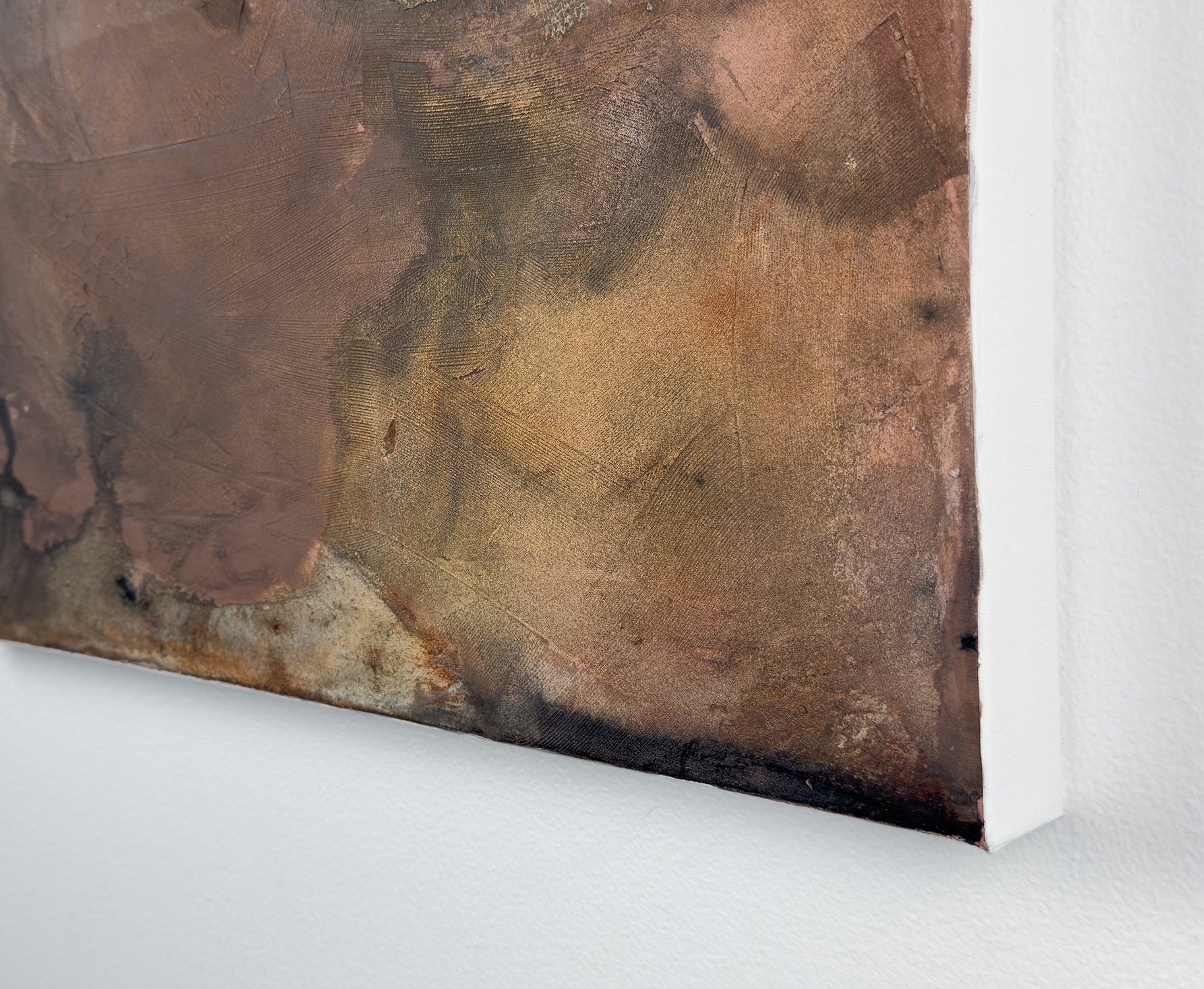 White painted side view of A Lived Life abstract painting by Melanie Biehle