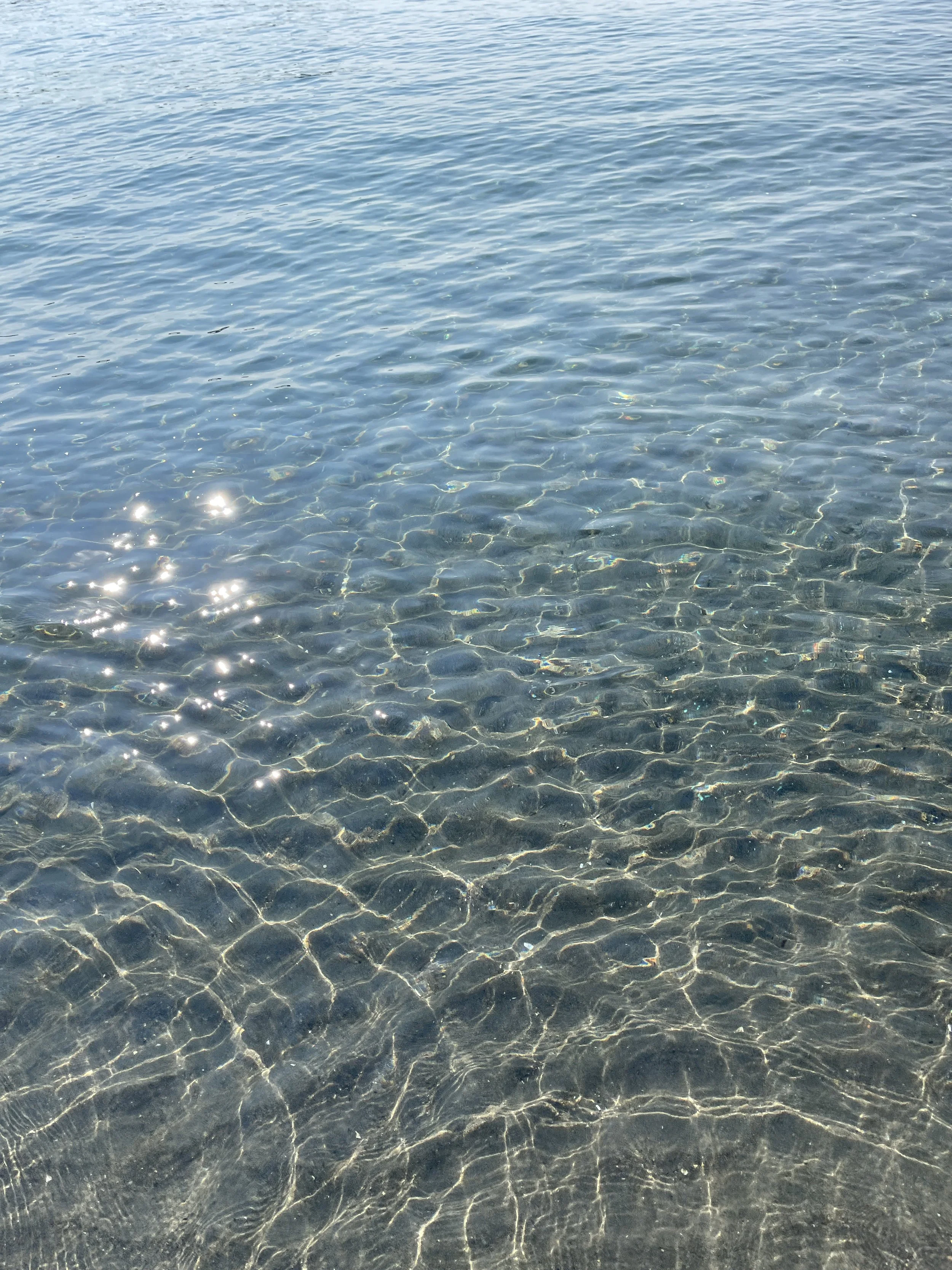 Sunlight sparkling on the sea in Edmonds, Washington.
