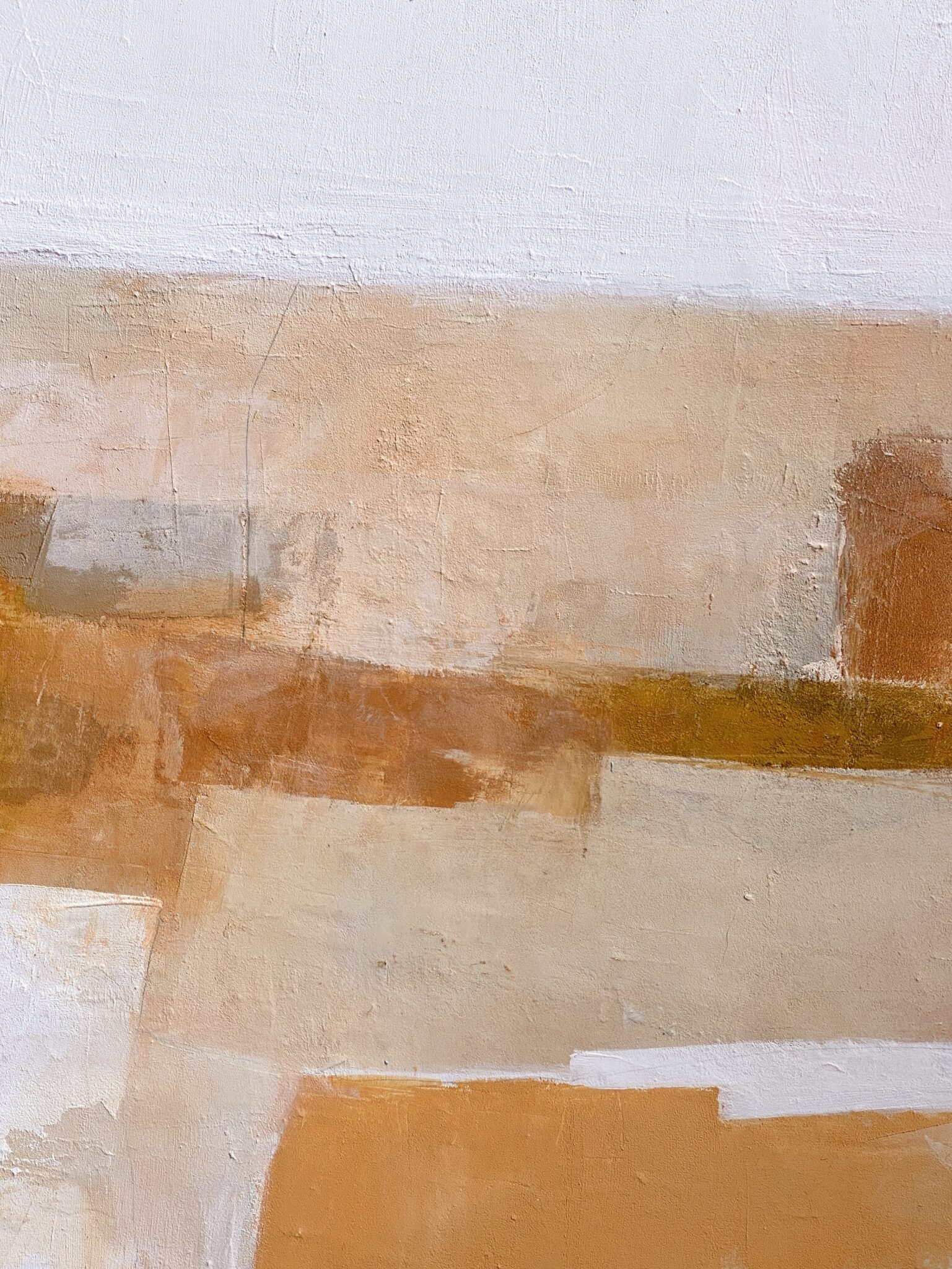 Abstract landscape with gentle, smooth lines and a warm terracotta palette, reflecting the calm of desert canyons.