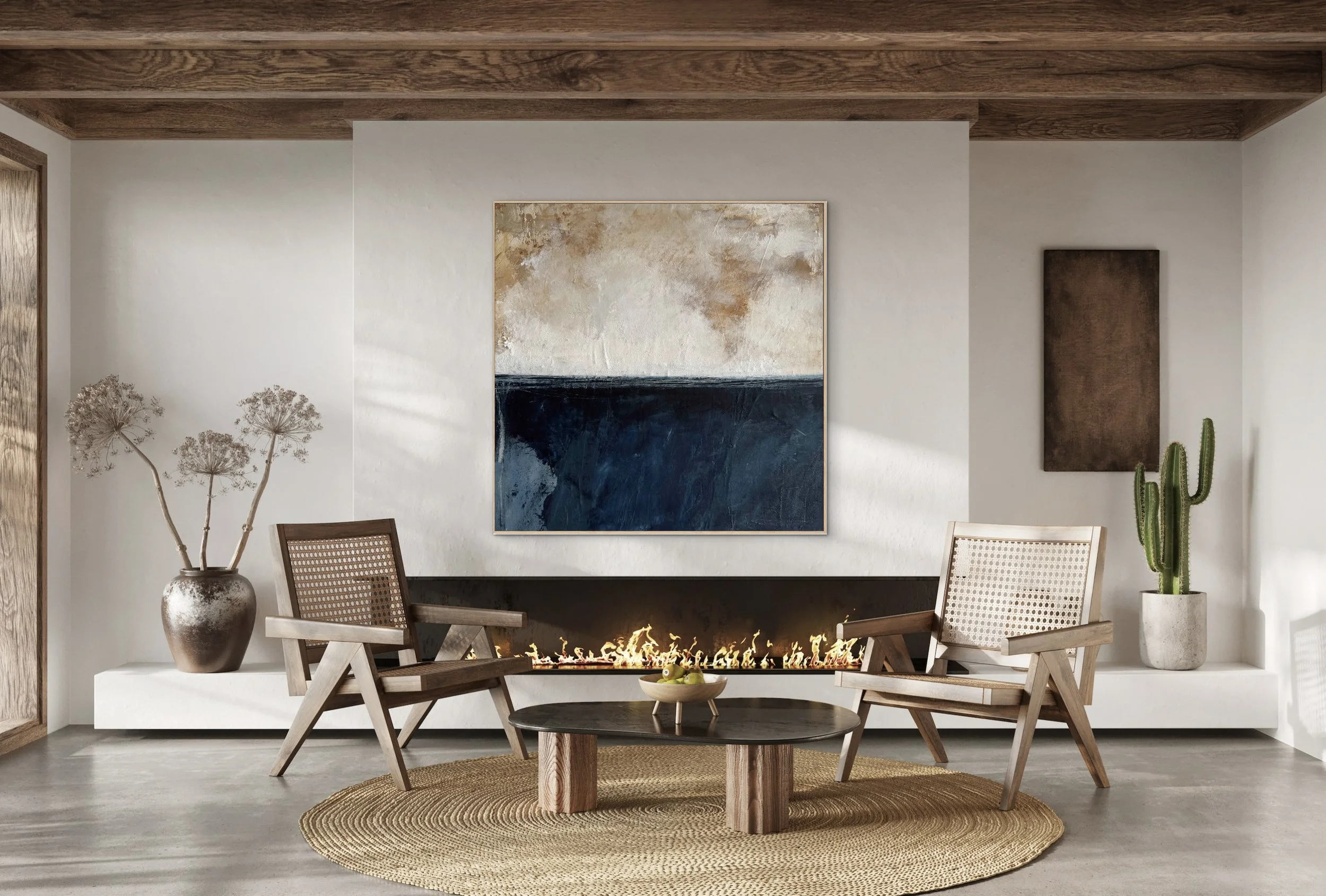 Mediterranean Days abstract seascape art print by Melanie Biehle featured through Gioia Wall Art in Australia.