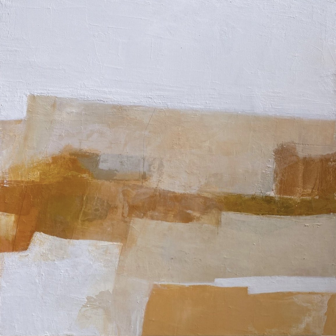In The Canyon No. 1 – Contemporary abstract art with soft terracotta and white tones, evoking the serenity of natural landscapes.
