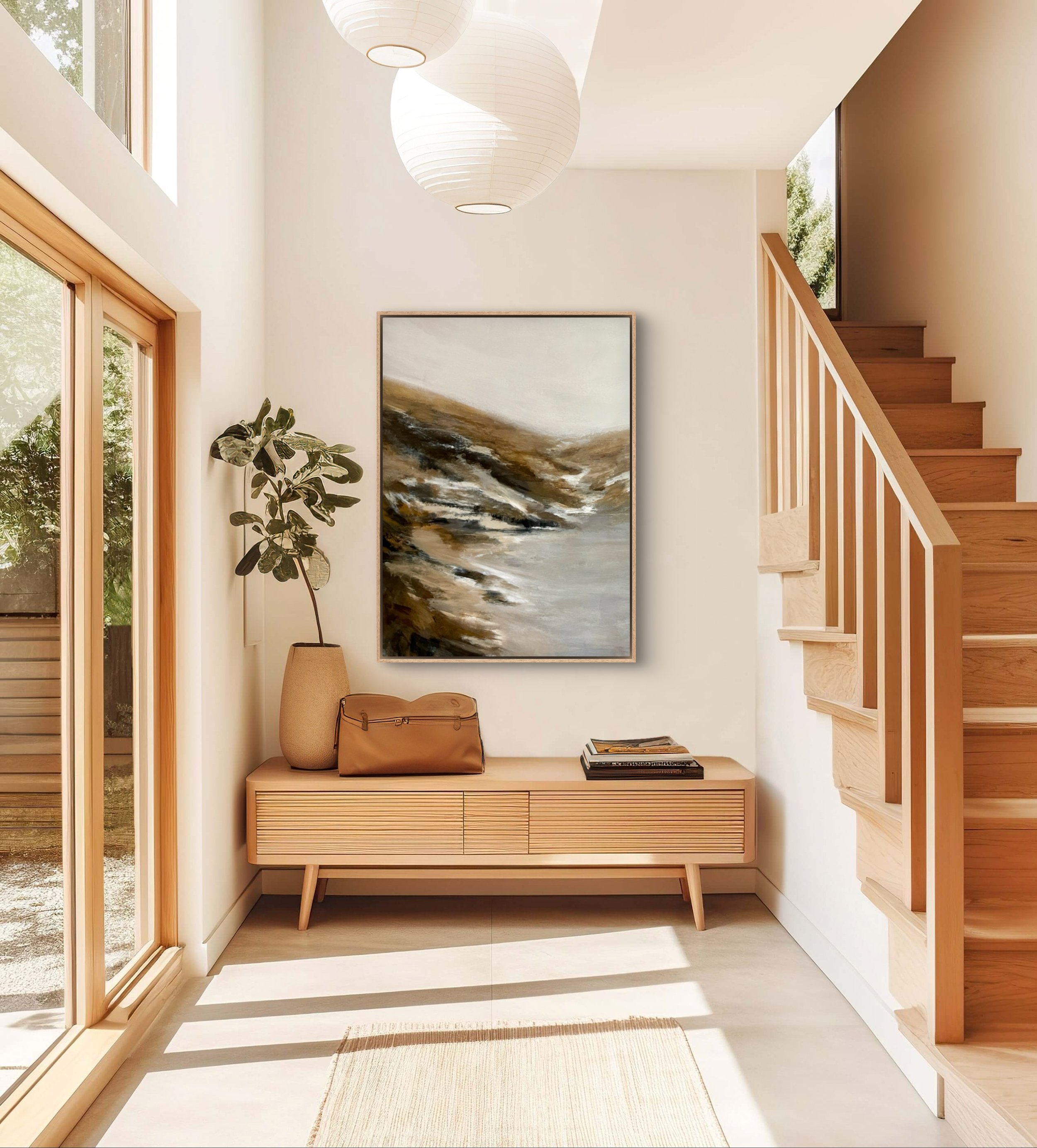 Full view of Wintering in a stylish, contemporary living space with neutral tones and natural light.