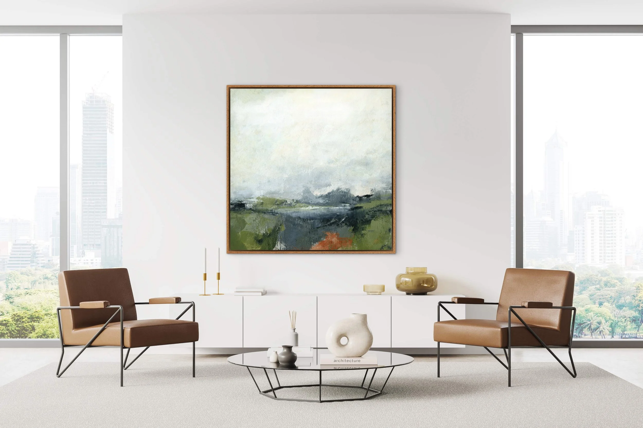 Abstract landscape painting by Seattle artist Melanie Biehle