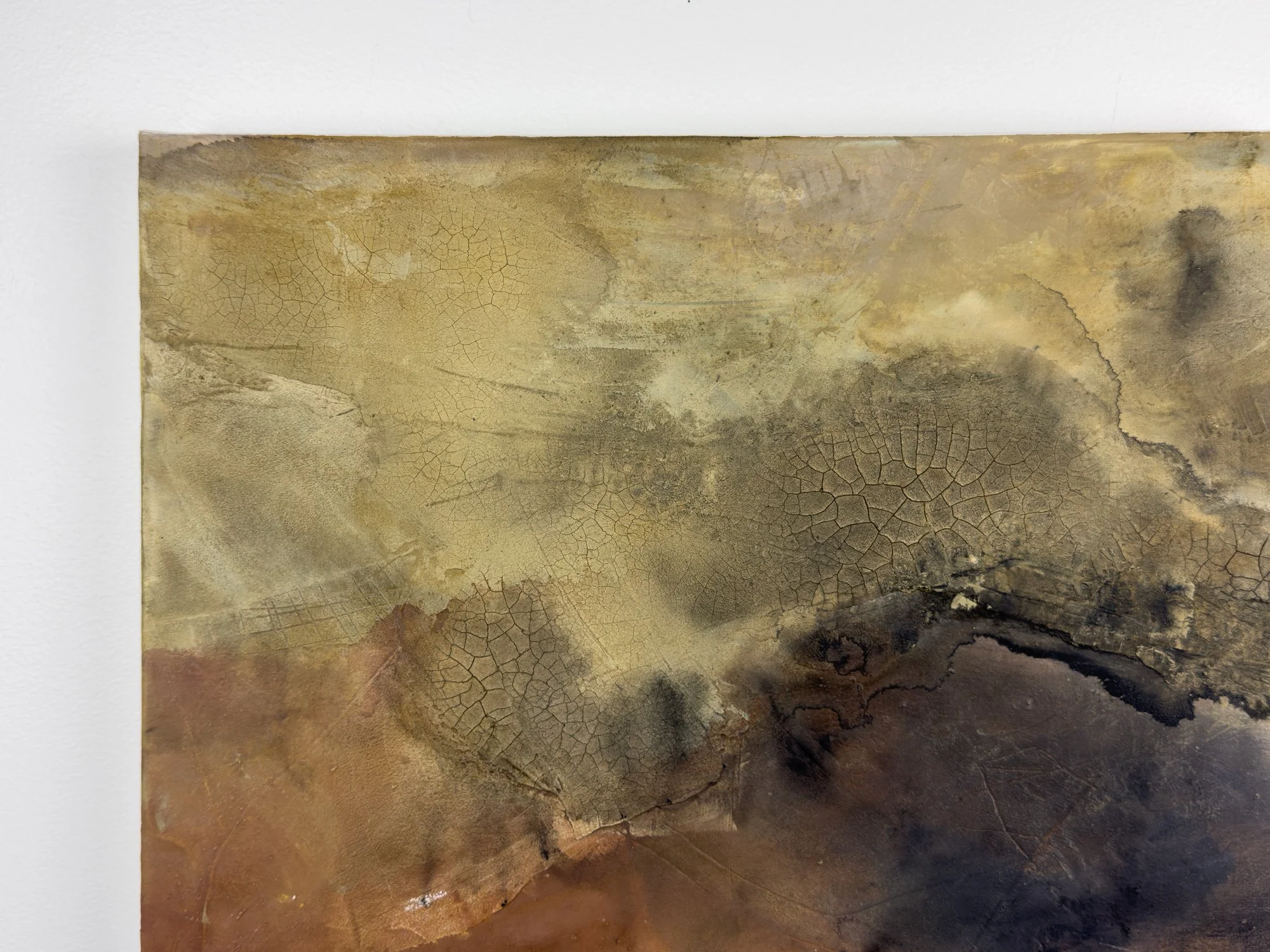 Traces of Discovery details showing fine crack patterns and textured surface