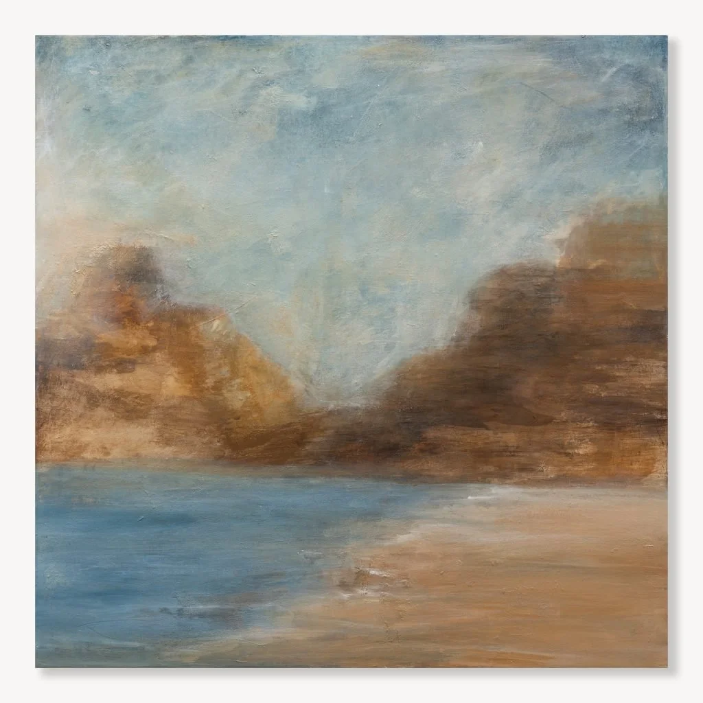 This painting came out of time spent paying attention to where I naturally settle. Places I return to time and time again where I feel truly alive and at peace.

Where I Find Myself holds that sense of arrival without effort. Warm, muted tones and so