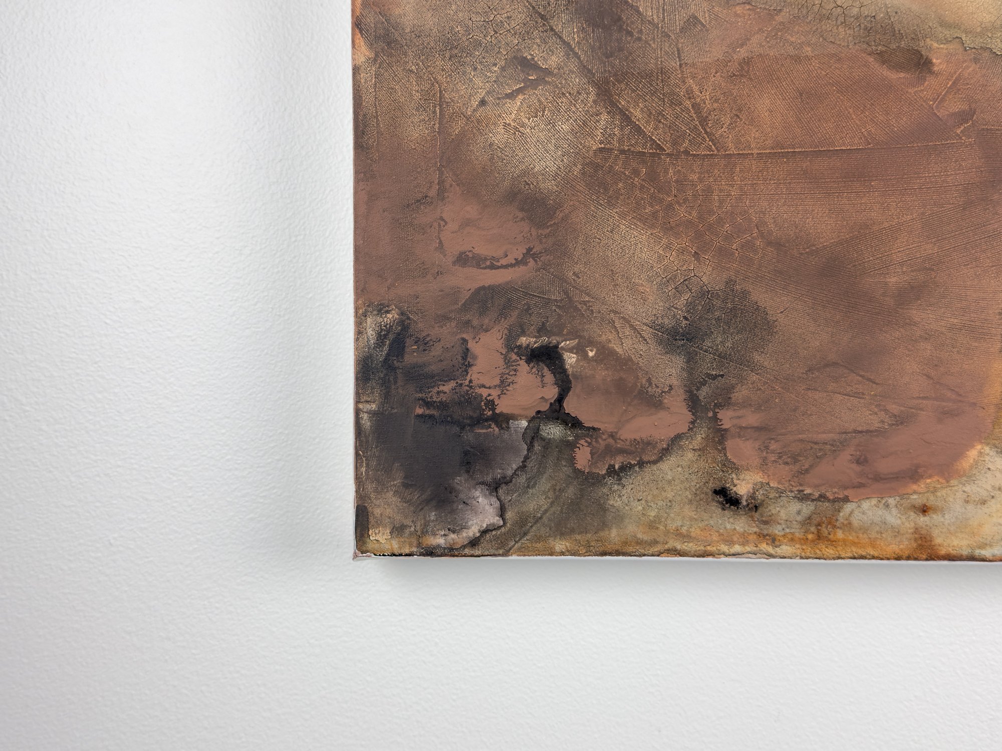 Rust worn detail of abstract painting A Lived Life by Seattle artist Melanie Biehle