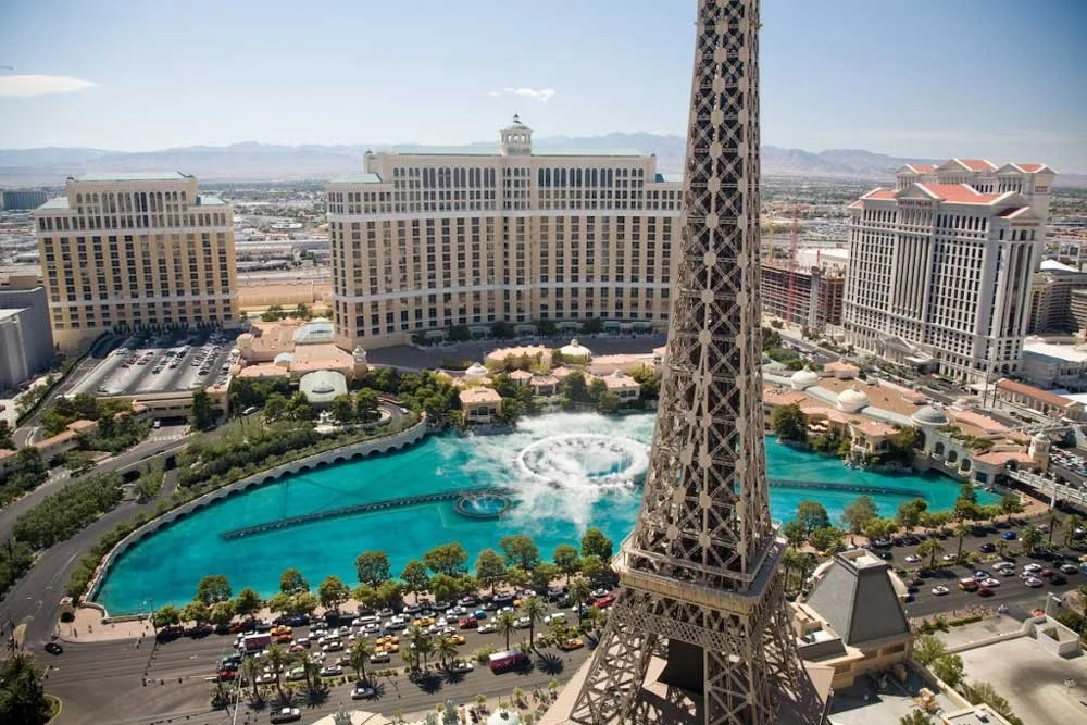 Detailed view of the Bellagio fountain surface