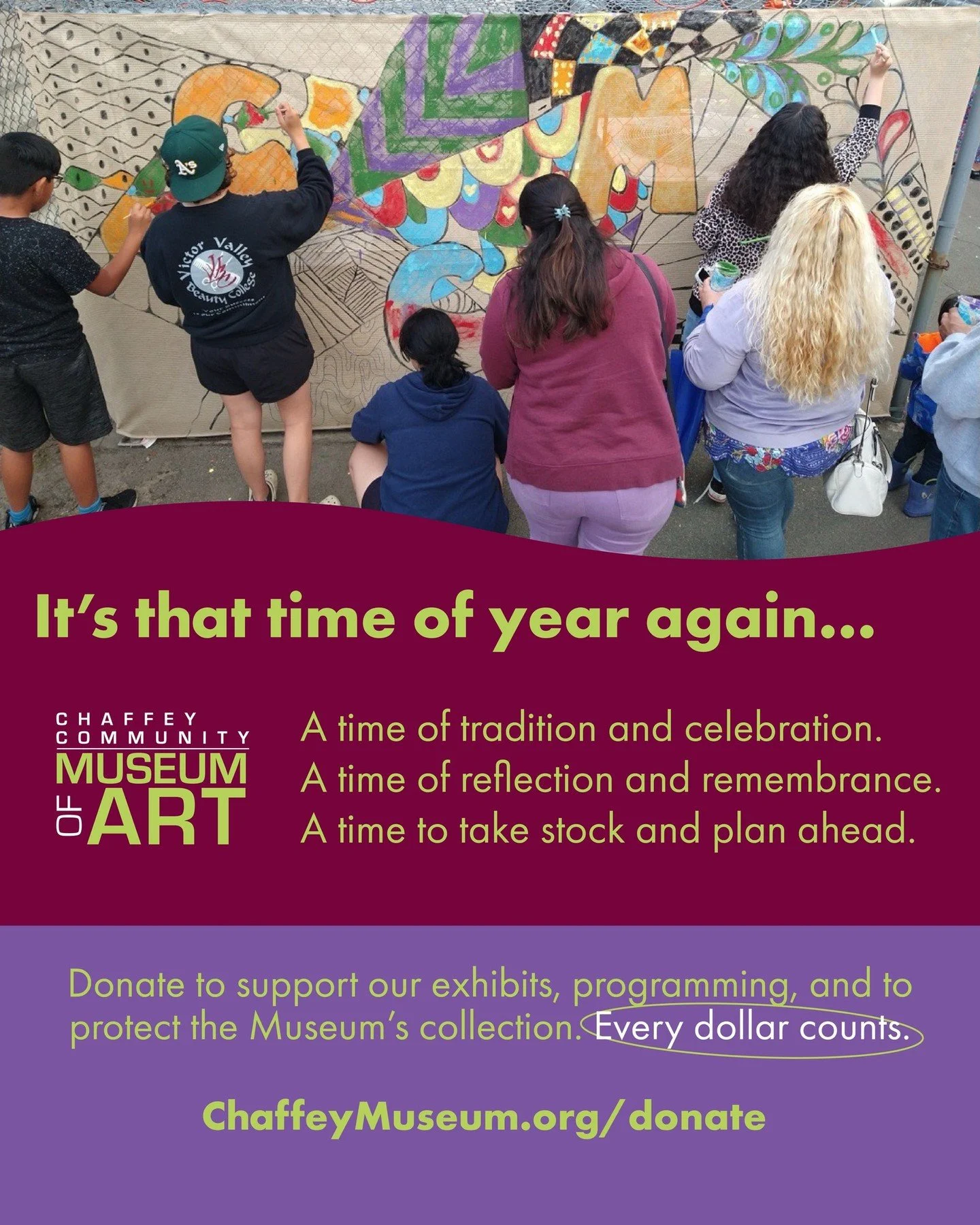 It&rsquo;s that time of year again&hellip;

A time of tradition and celebration and generosity. A time of reflection and remembrance. A time to take stock and plan ahead.

Will you help us realize our plans and aspirations with a year-end donation to