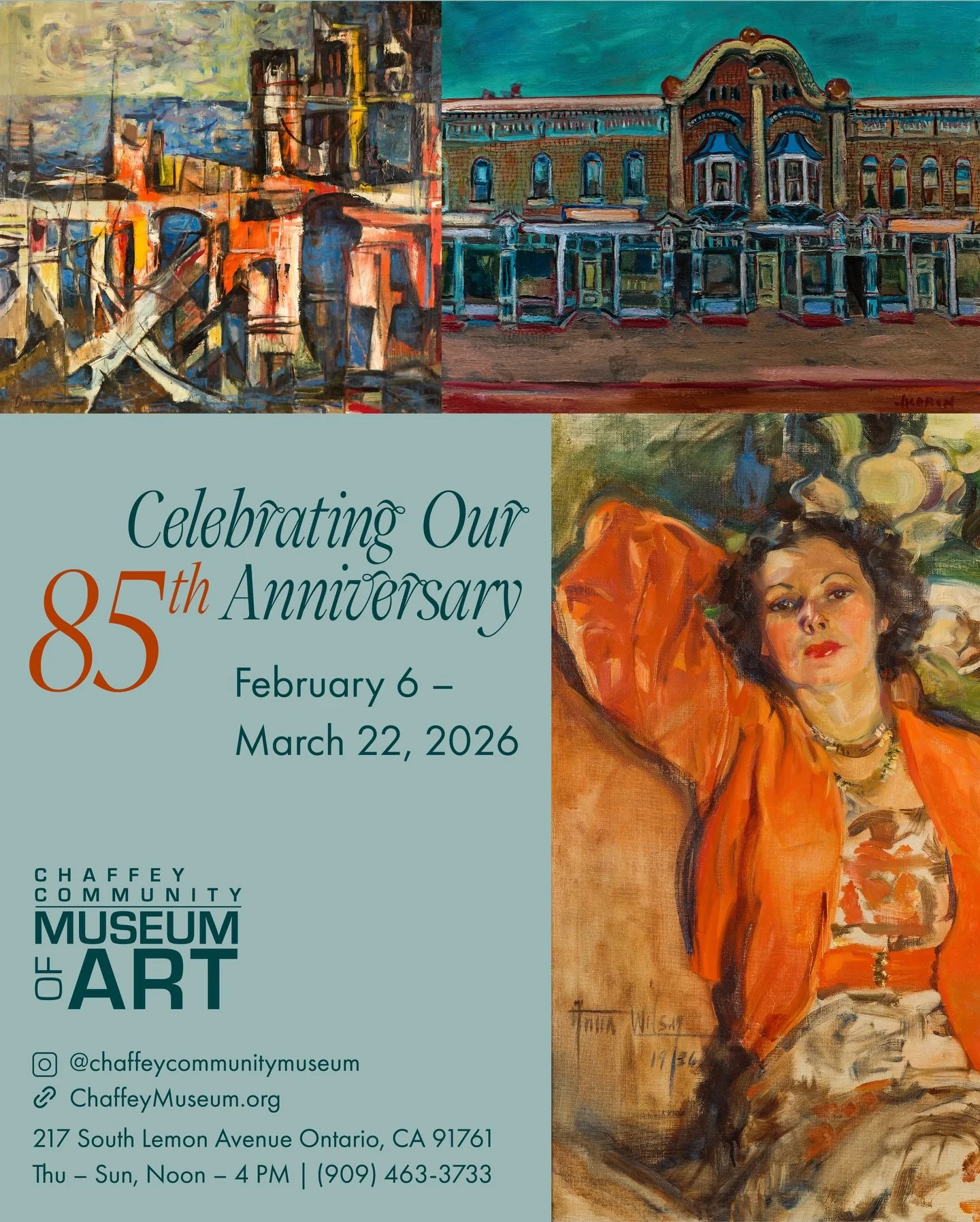 Happy 85th CCMA 🥳

The Chaffey Community Art Association was founded in 1941 by creative filmmakers, art collectors and Ontario residents Francis and Helen Line. The Lines established the museum&rsquo;s art collection by donating nine outstanding pa