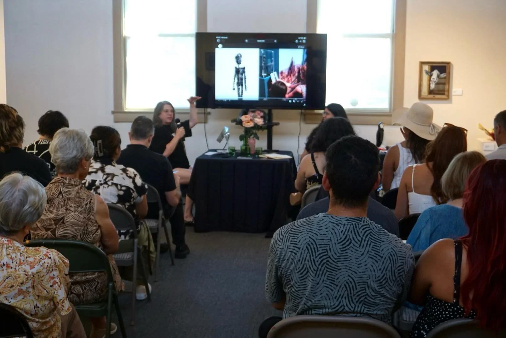 Yesterday we sat with @8x8designlab and @rebecca_ustrell in the main galleries to dive into Melanie&rsquo;s artistic process, what inspires her and how she knows when a work of art is finished. This insightful discussion welcomed 25 guests ranging fr