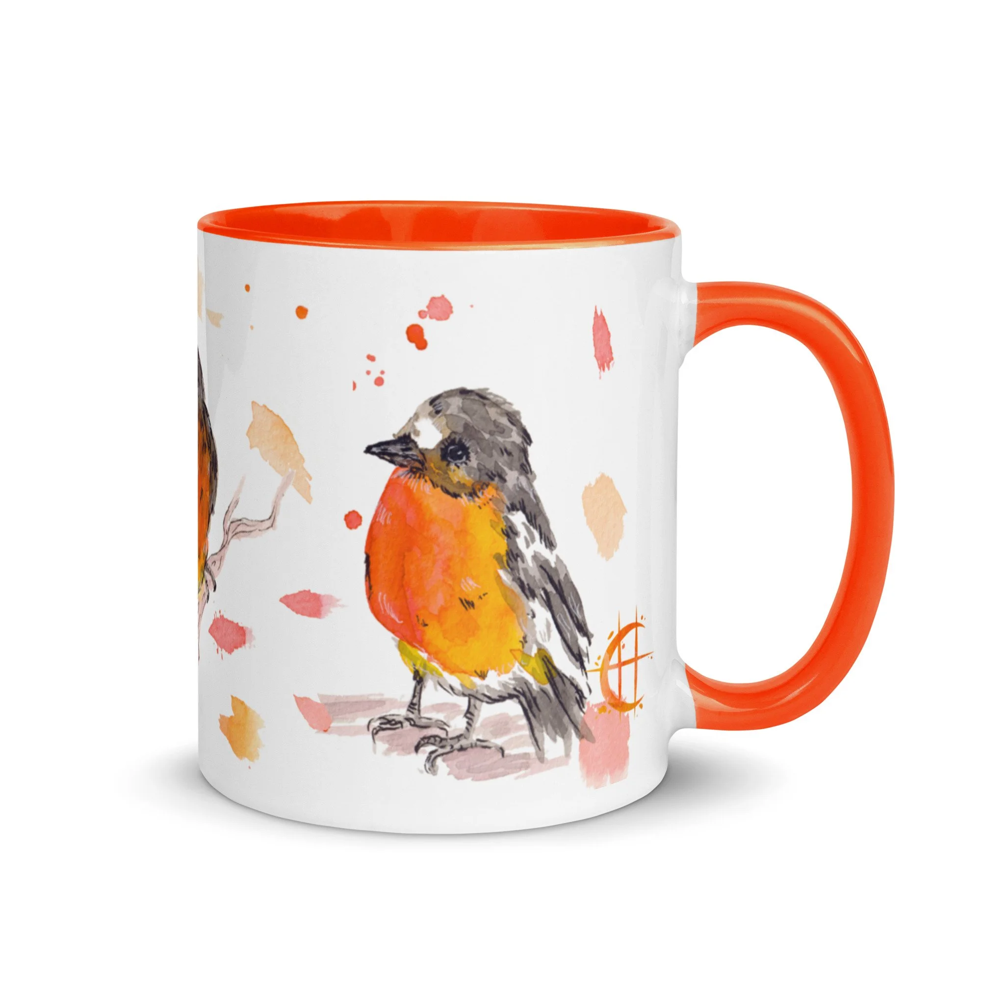 Crimson Robin Mug with Color Inside