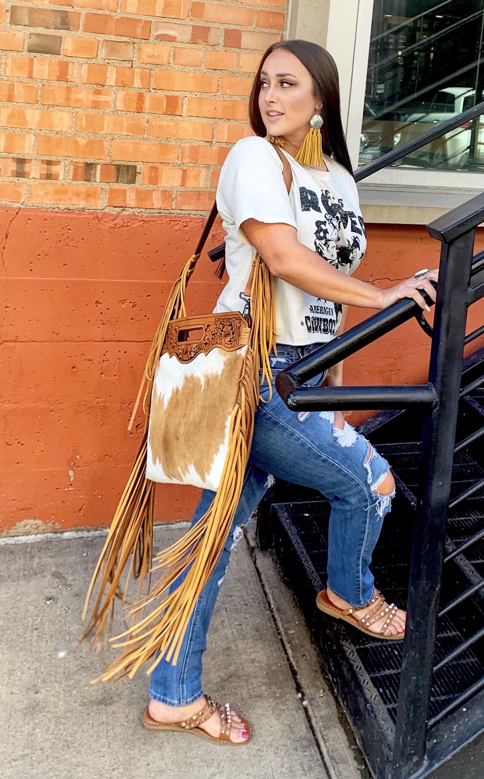 Clara Clutch" Oversized Cowhide Clutch or Laptop bag. SOLD