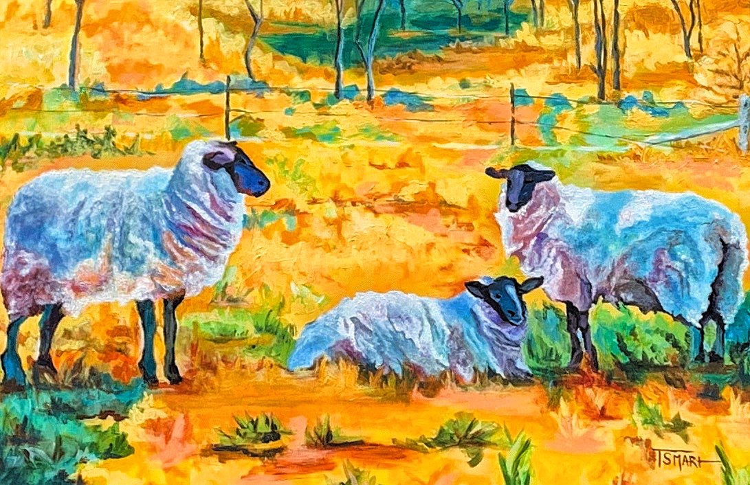 "Abstract Sheep" Acrylic on Canvas SOLD