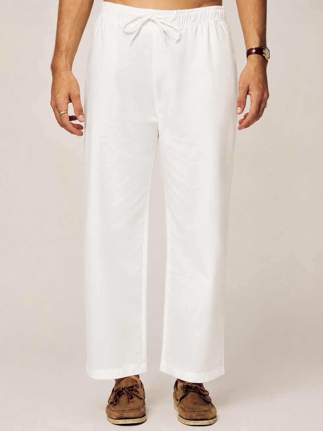 AFRO LINEN TRUNK | WHITE & BROWN  .jpeg