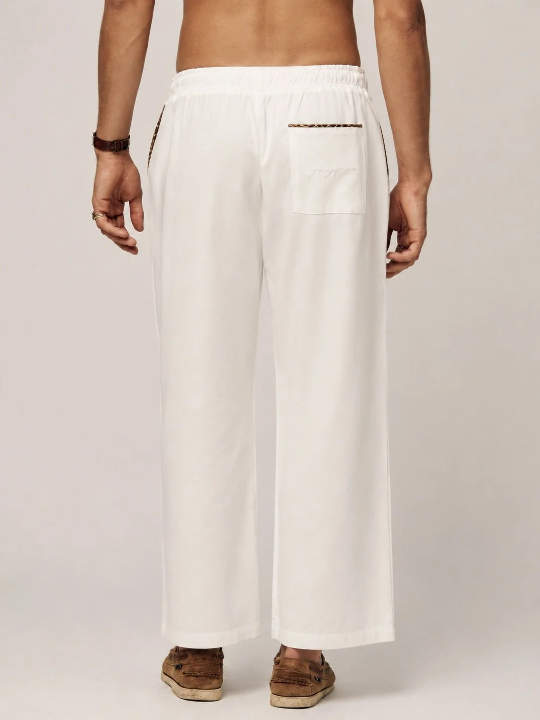 AFRO LINEN TRUNK | WHITE & BROWN .jpeg