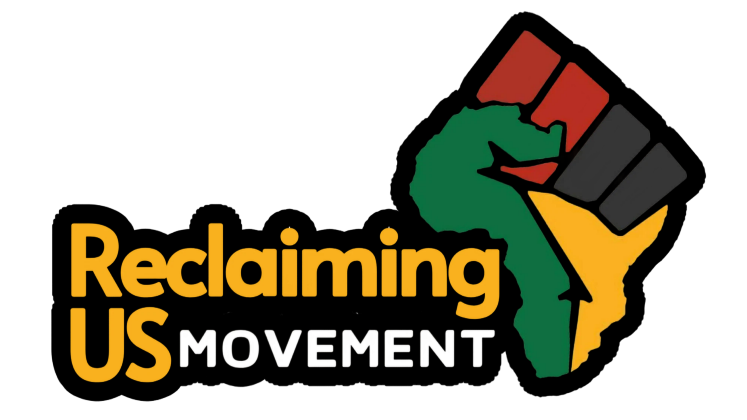 Reclaiming Us A Black Pride Wellness Movement | 501(c)3 Logo with pan-African colors