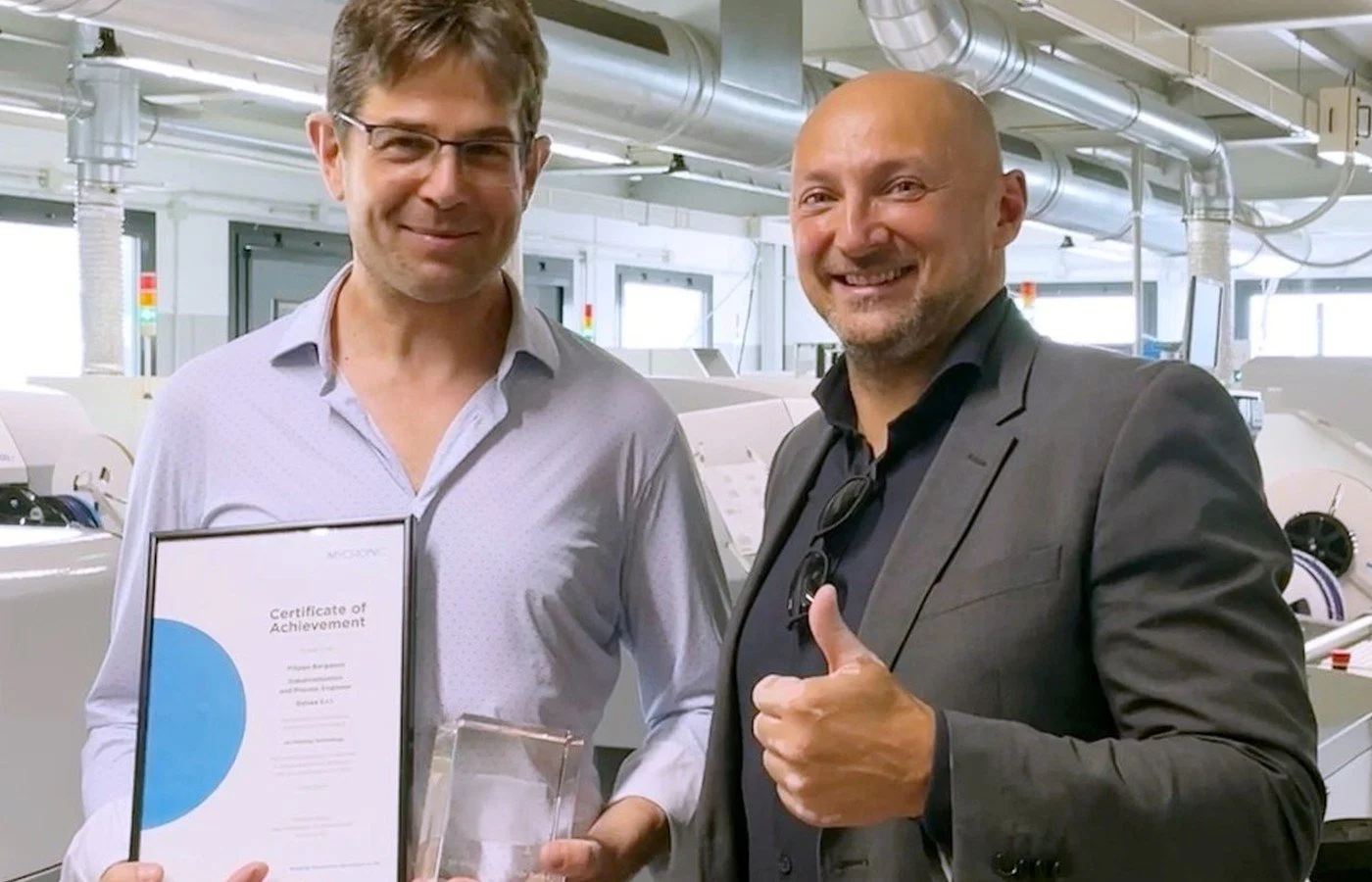 Consegna certificato a Filippo Bergamin di Italsea