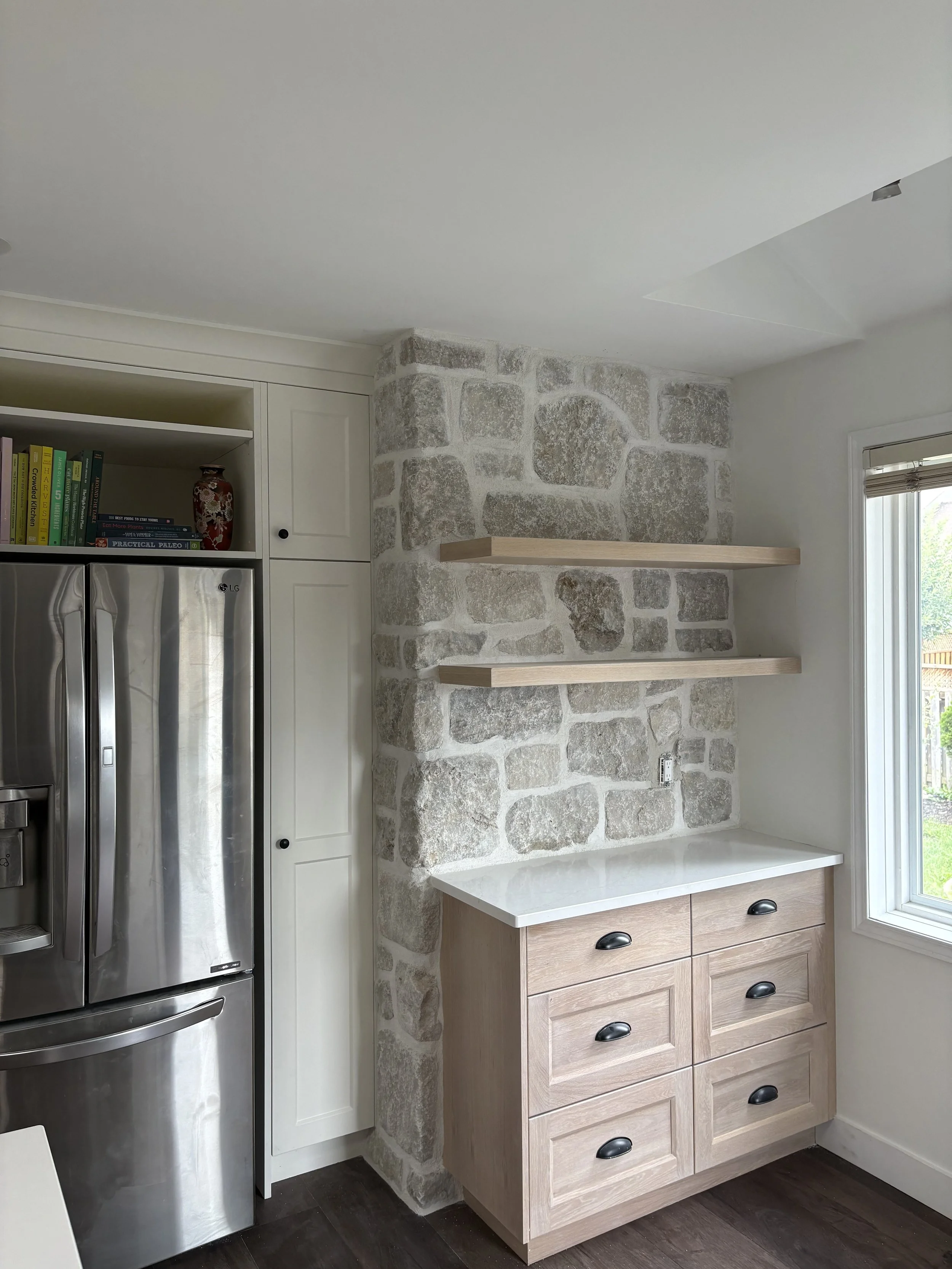 Natural Stone feature wall in Kitchener, ON.