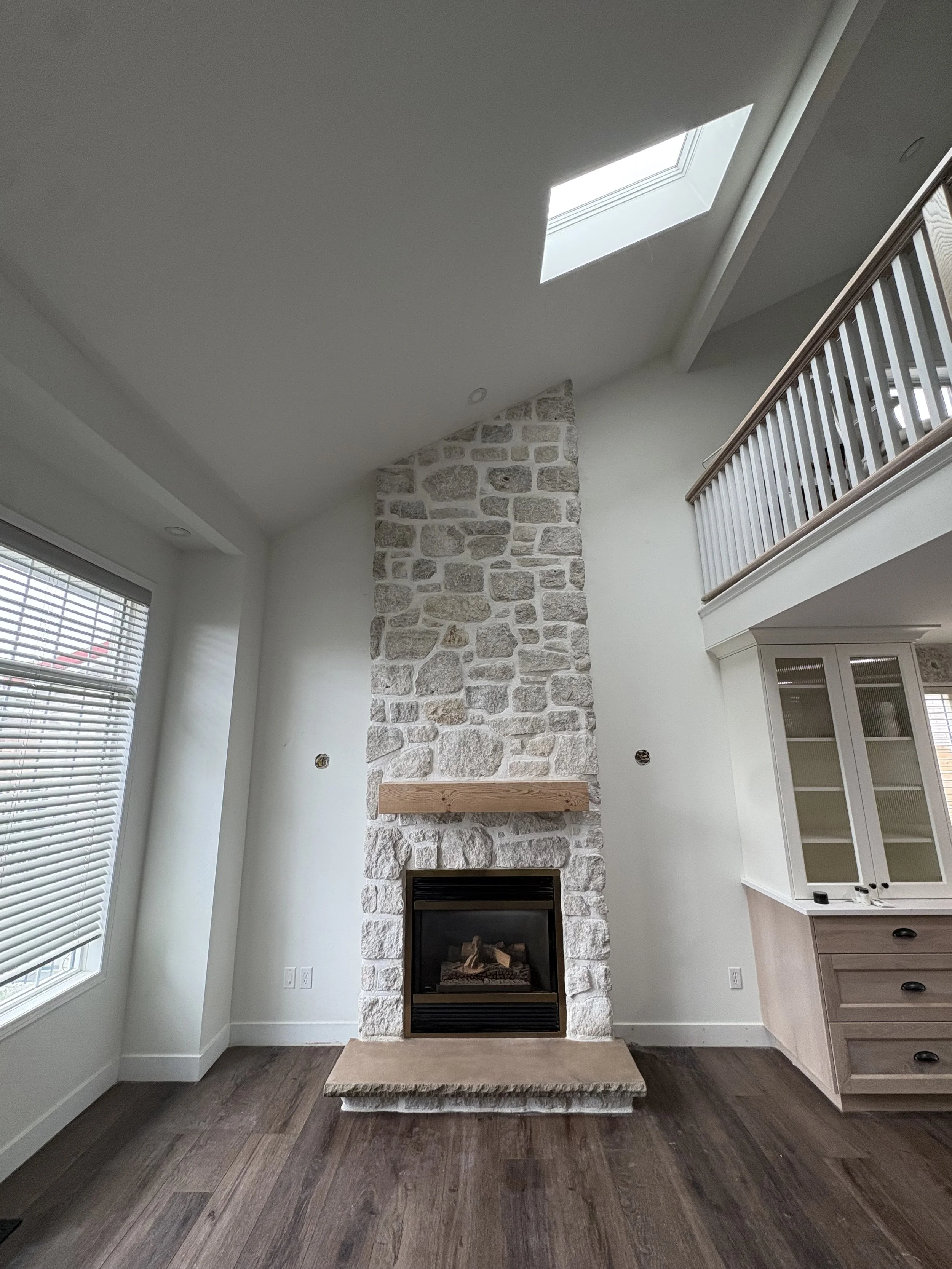 Stone fireplace, Cambridge, ON.