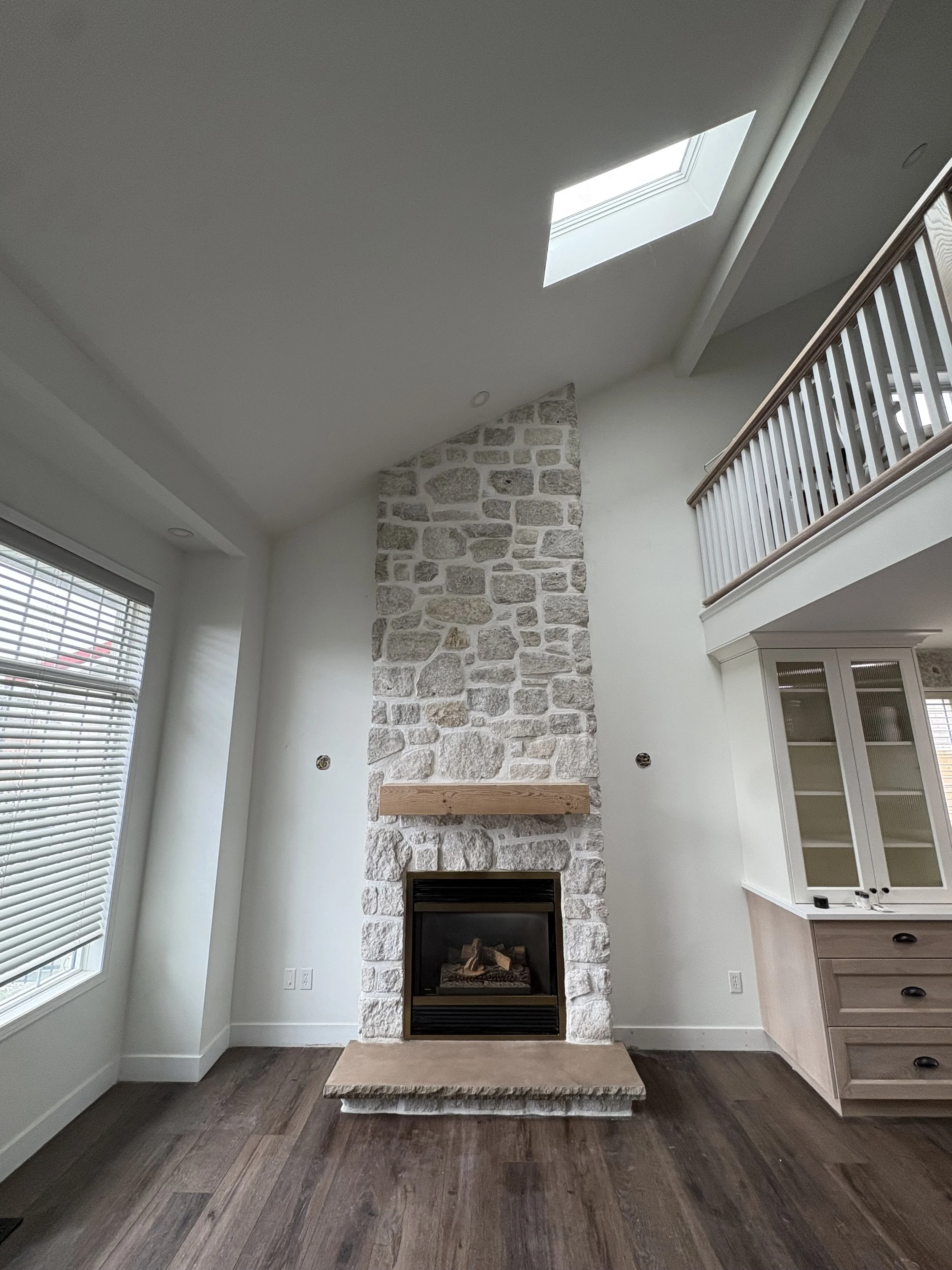 Natural stone Fireplace in Kitchener, ON.