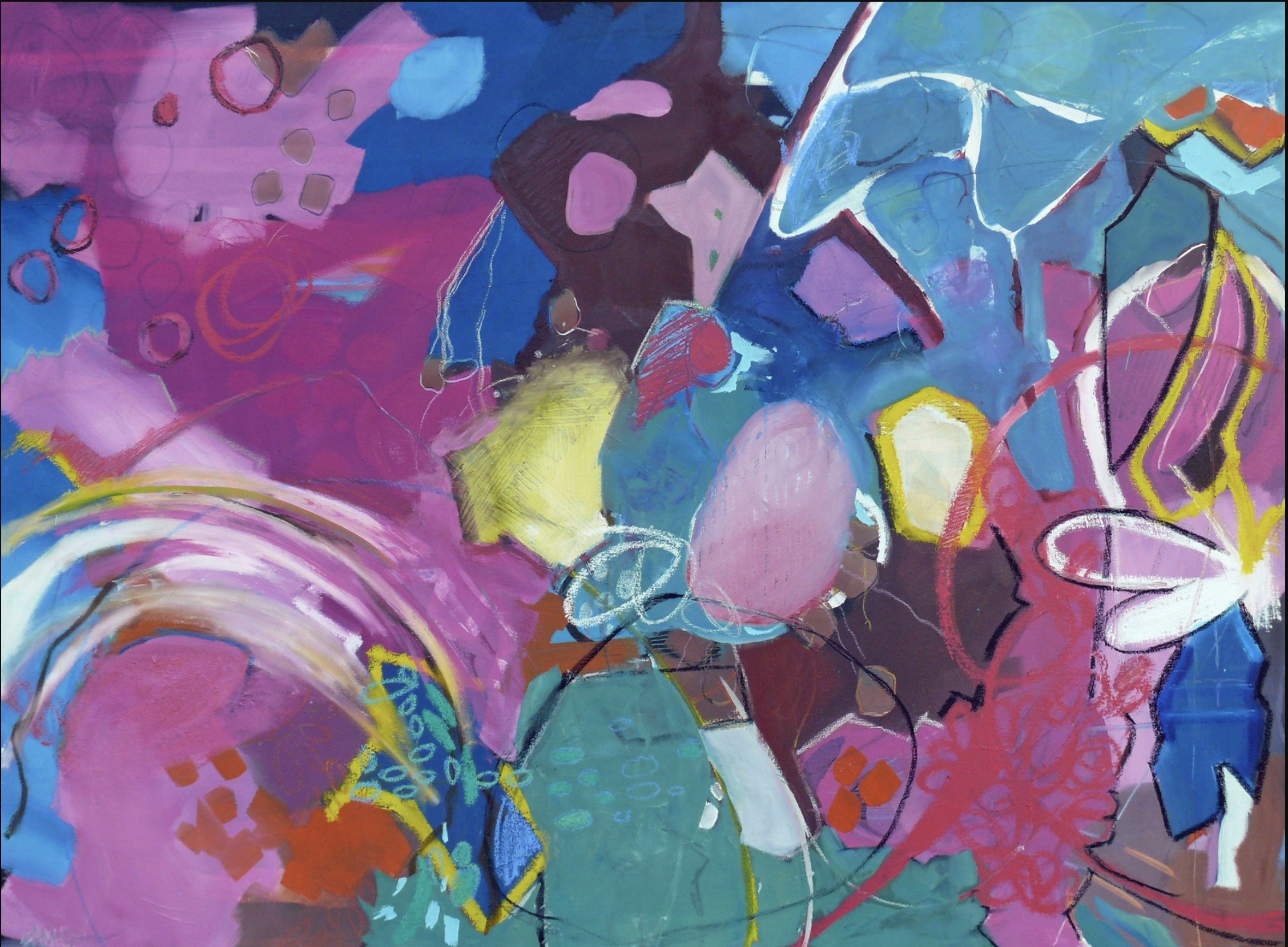 "Fugue" oil, pastel, graphite, 24X36" gallery wrapped canvas