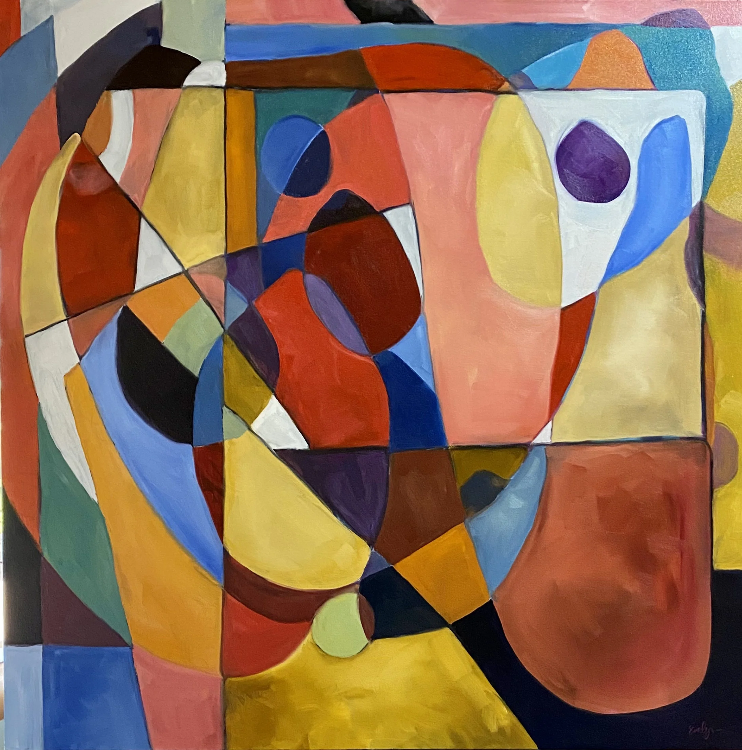 "New Beginnings" oil and graphite, 40X40" gallery wrapped canvas, SOLD