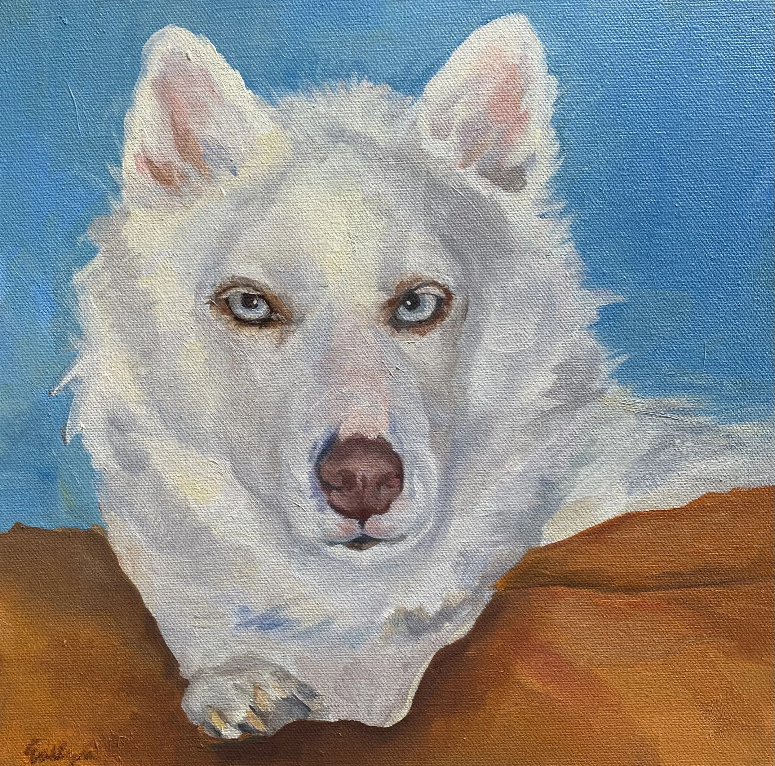 White Dog Painting