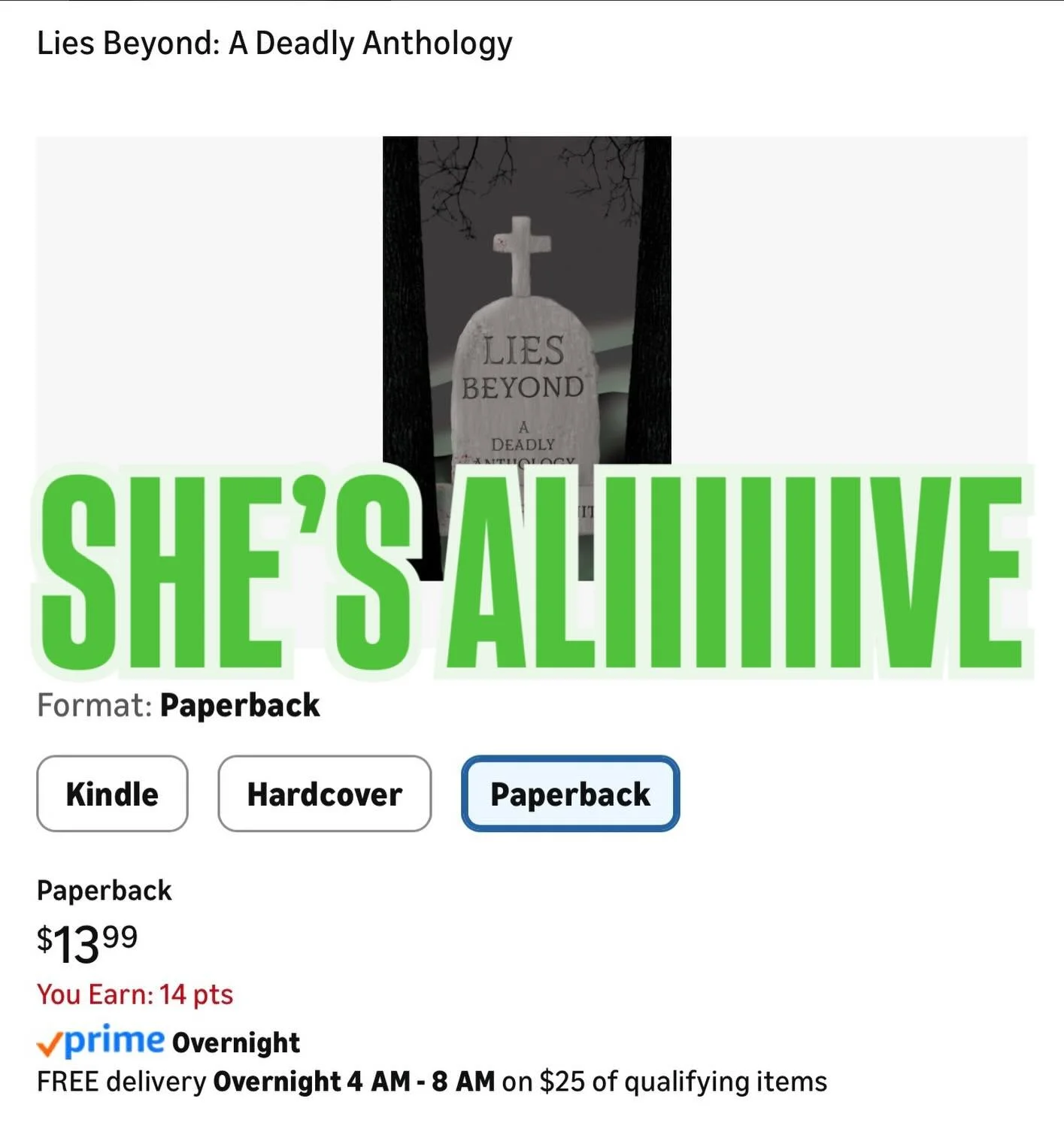 THIS IS NOT A DRILL 🚨 

Lies Beyond: A Deadly Anthology is now out in the world, haunting a kindle/bookshelf near YOU

Beware. Here be monsters (and vampires and cults and mad scientists and lovers lost in the woods and&hellip;)

Don&rsquo;t forget 