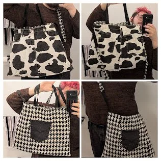 skirt tote bag - reversible cow print.jpg