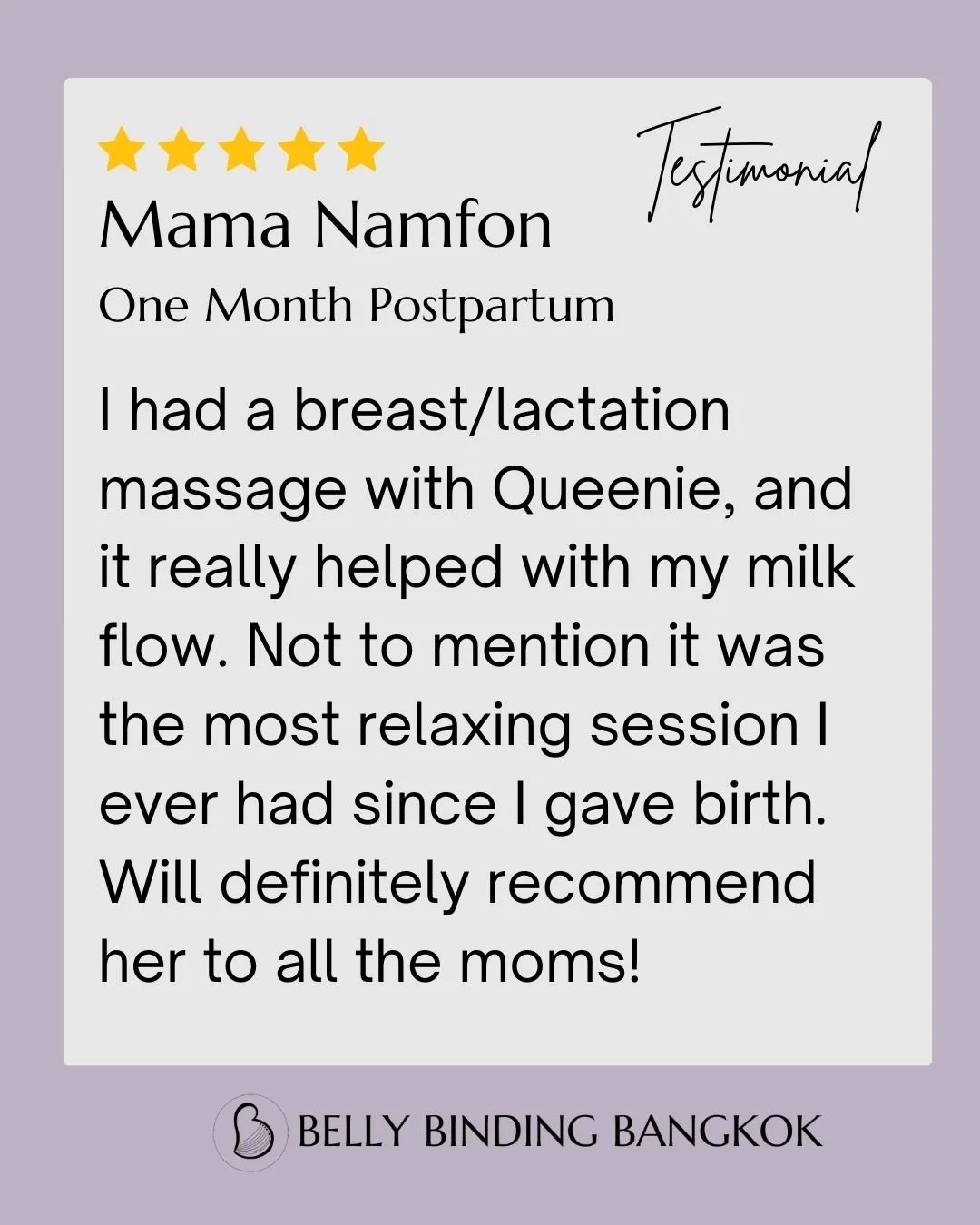Postpartum care is about supporting moms in every stage &mdash; from feeding challenges to body recovery. 🌸 A gentle lactation massage can relieve blocked ducts, ease engorgement, and make your breastfeeding journey more comfortable.

Thank you to m