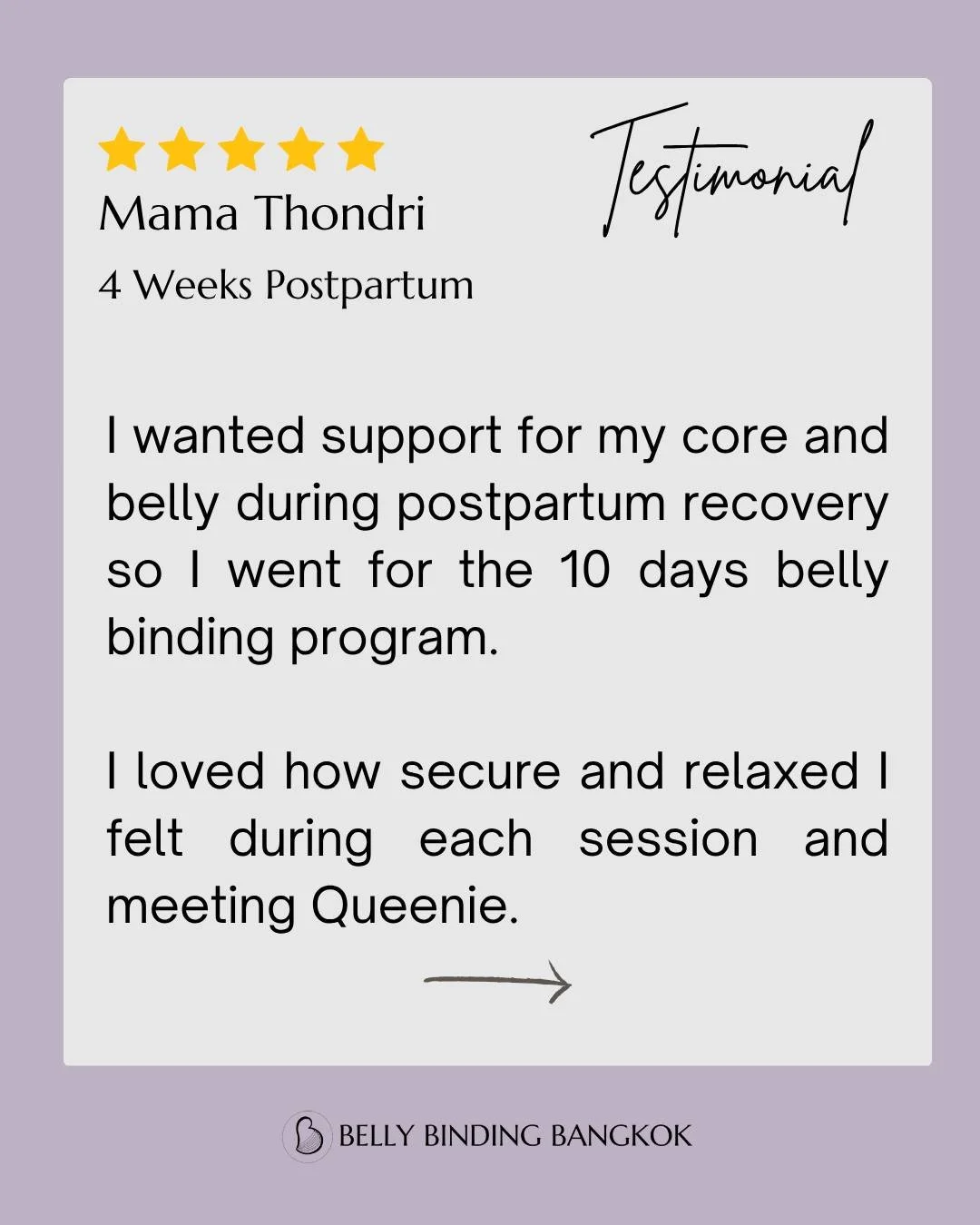 &ldquo;I can see my waist again after just 3 sessions.&rdquo;

One of my favourite parts of this testimonial isn&rsquo;t just the physical changes &mdash; it&rsquo;s how supported and relaxed Mama Thondri felt throughout the process.

At 4 weeks post