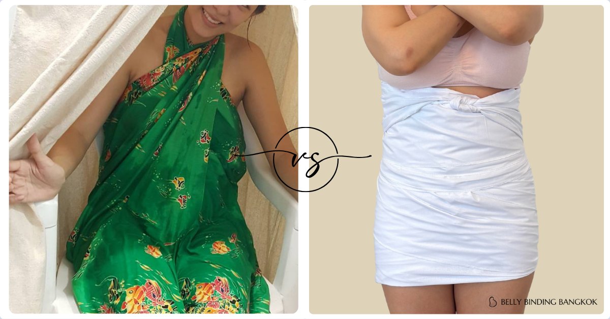 Women doing YuFai sitting in heat tent vs woman in modern belly bind