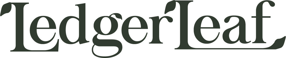 The word 'JedgearLeaf' written in stylized black font on a transparent background.