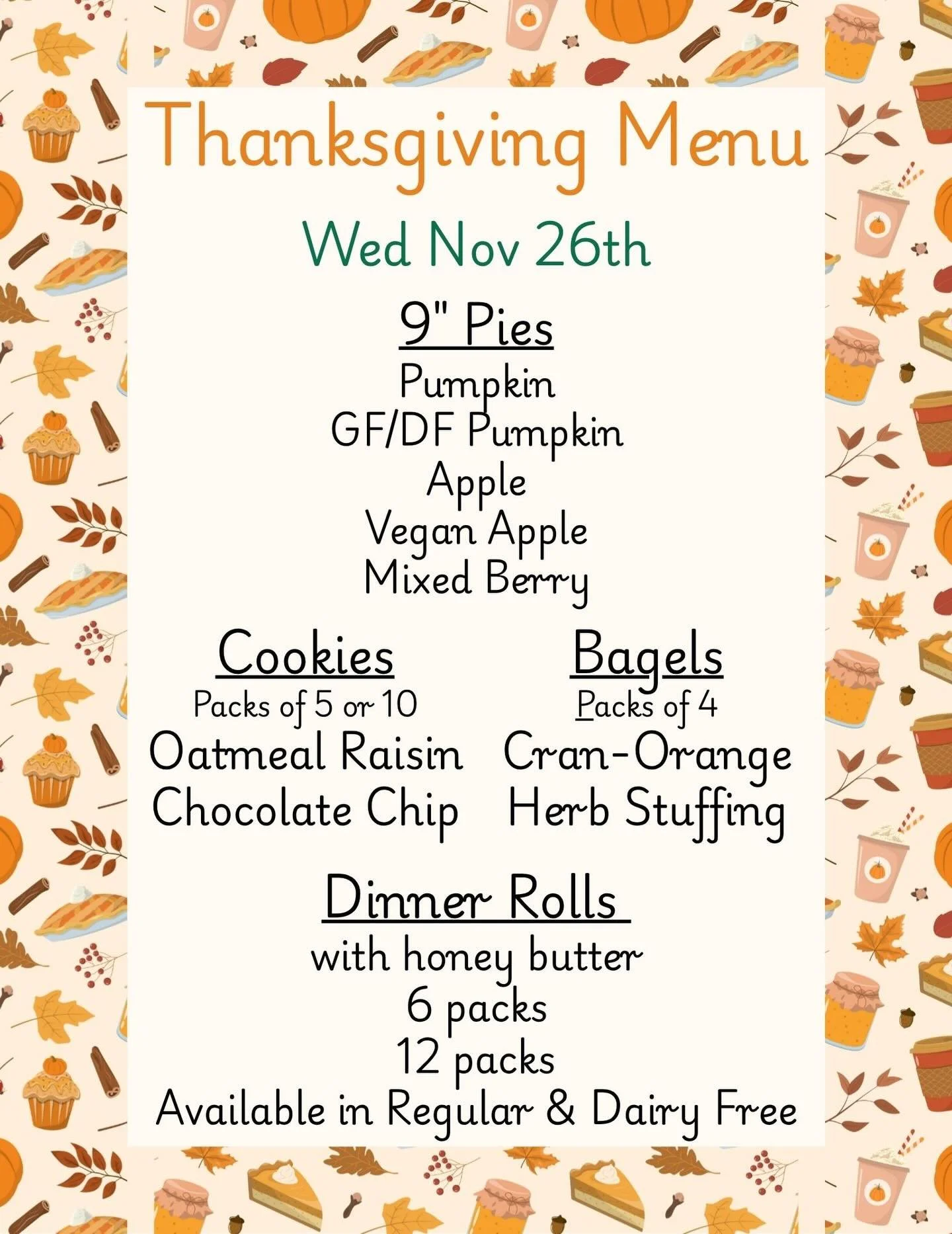 Missed the pie order deadline? Thought you had more time to make something? Last minute guests? We&rsquo;ve got you covered!

Our pies are scratch made, with Maine pumpkin, Maine apples &amp; fresh berries. 😍

We&rsquo;ll have cookies available in 5