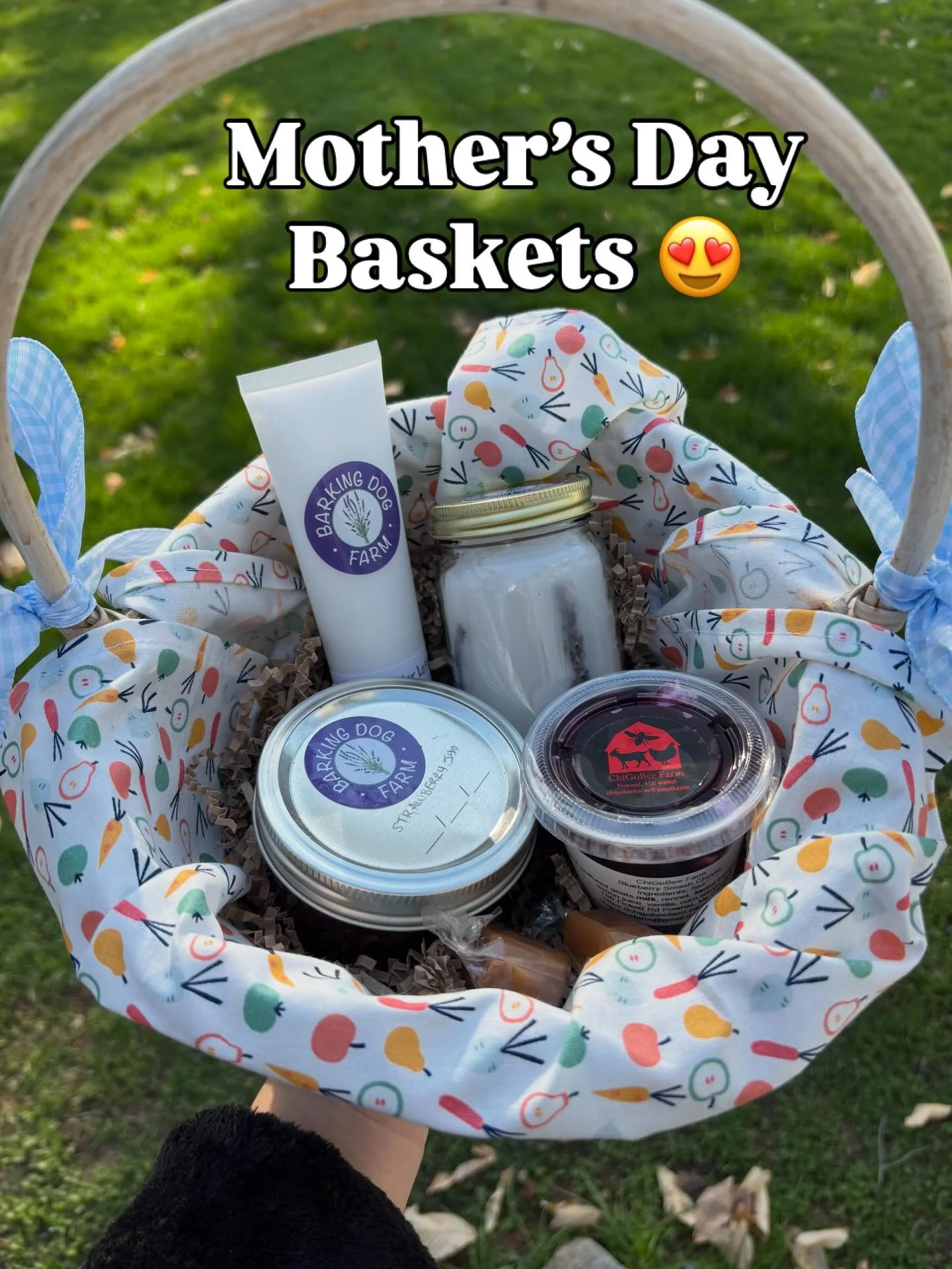 Mother&rsquo;s Day Baskets available for pre-order or at the shop this weekend!

Includes:
-2 Bagels
-1 Lemon Poppy Scone with Lemon Lavender Glaze (can be swapped for GF/DF)
-Blueberry Goat Cheese from ChiGoBee Farm
-Strawberry Jam from Barking Dog 