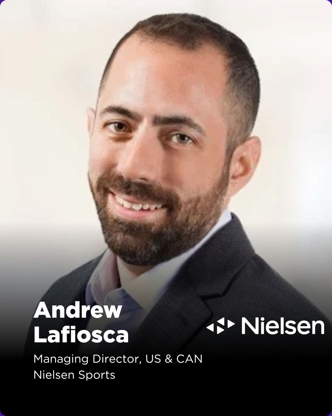 Andrew Lafiosca is Nielsen Sports’ North America Managing Director, responsible for overall business performance in the United States and Canada. His responsibilities include leading teams across client services and commercial, as well delivering Nie