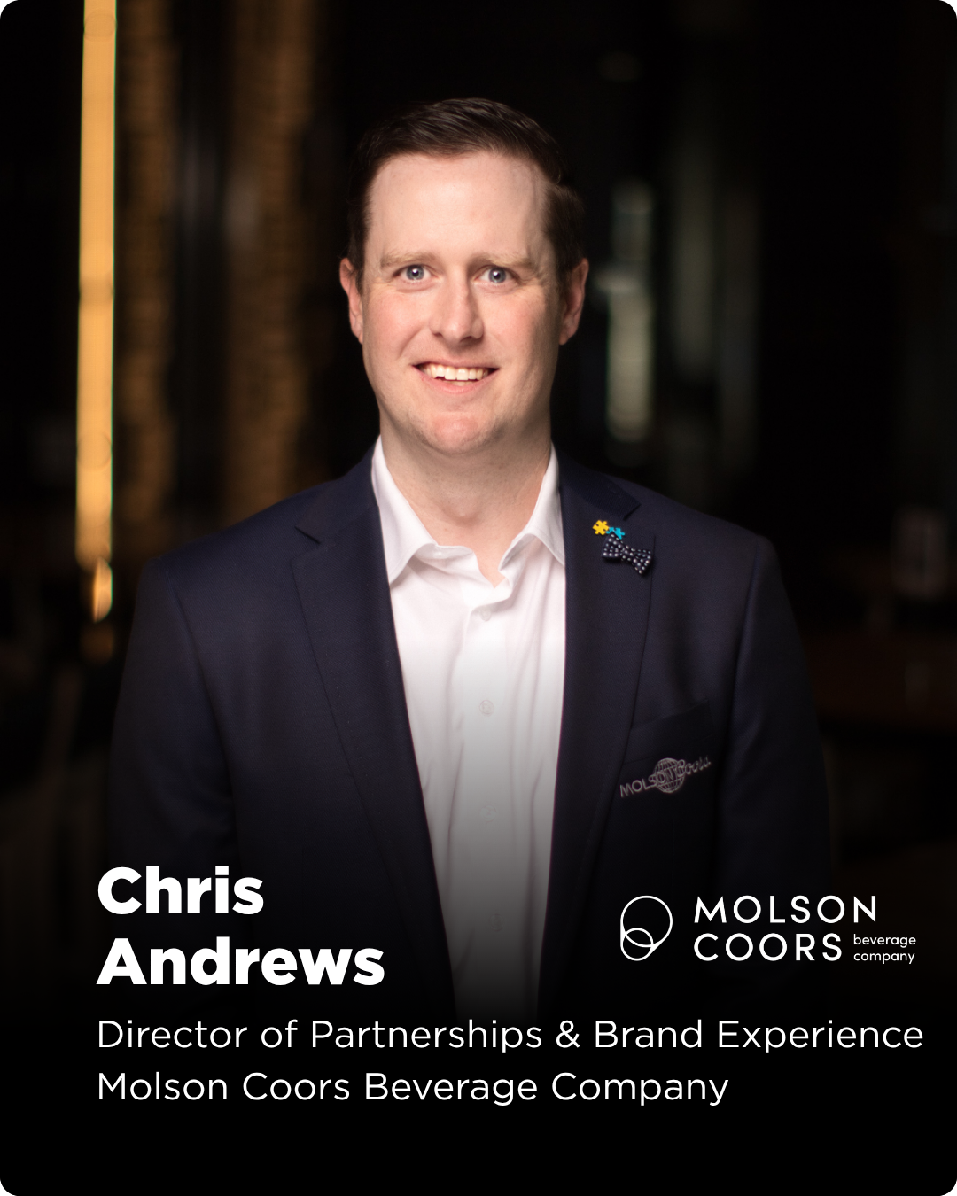 Chris Andrews is the Director of Brand Experiences & Partnerships (BXP) at Molson Coors Beverage Company, where he leads the strategic direction and national partnership portfolio for one of Canada’s most iconic beverage brands. He oversees a team of