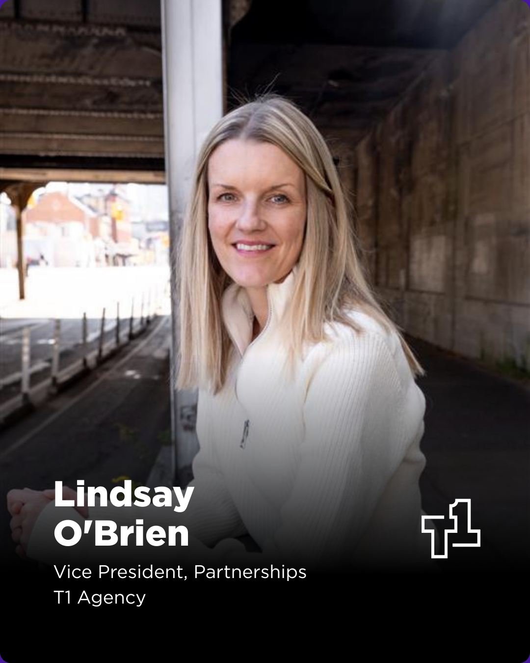 Lindsay O’Brien is Vice President of Partnerships at The T1 Agency, where she leads partnership strategy, measurement, negotiation, and portfolio management for some of Canada’s leading brands. She helps organizations build partnership portfolios tha
