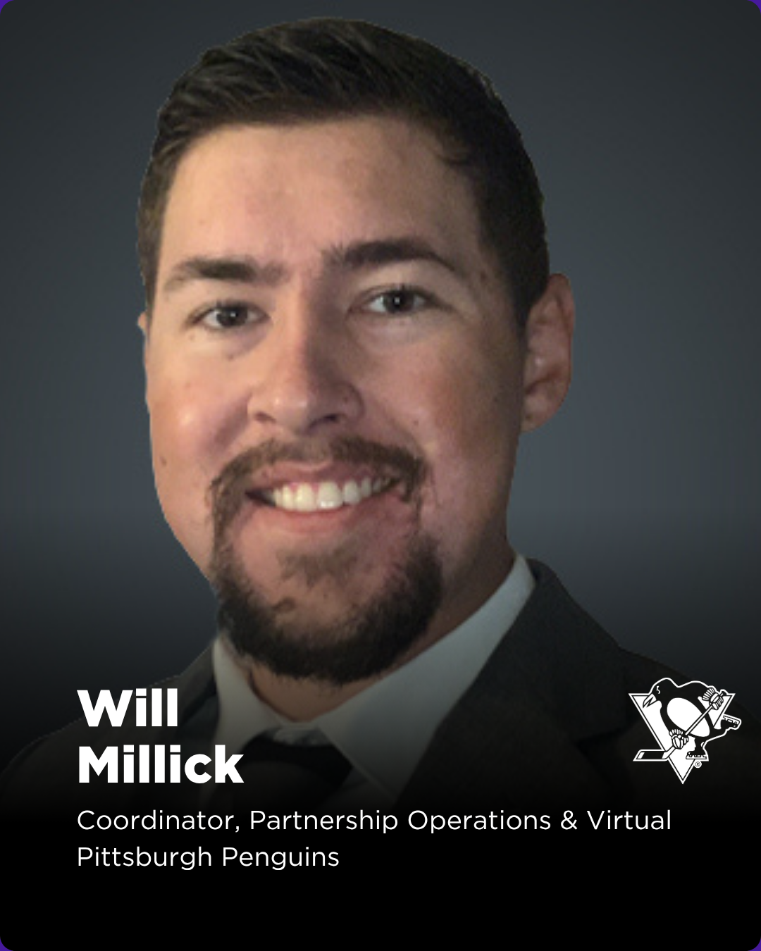 Third-year operator and partnerships marketing manager for the Pittsburgh Penguins. Oversees rotational signage on broadcast, TV monitors, and LEDs. Also a pretty good PA Announcer.