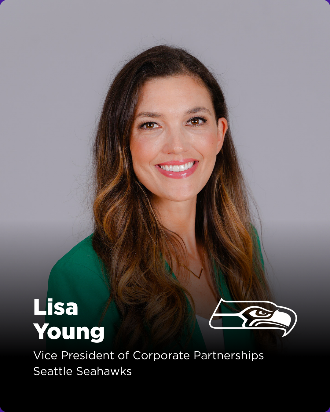 Lisa Young joined the Seahawks in 2005, steadily advancing within the organization's partnerships department. Young oversees all aspects of the team's Corporate Partnerships group. She also contributes to academia as an Adjunct Professor at Seattle U