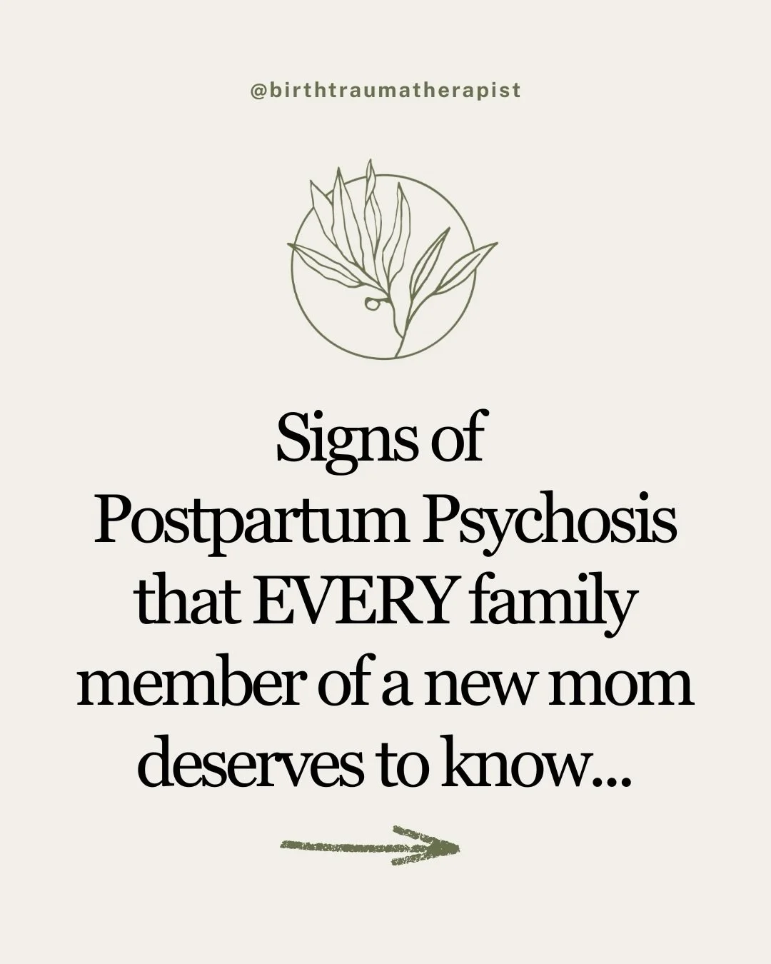 Just because postpartum psychosis is rare, doesn&rsquo;t mean you shouldn&rsquo;t be informed. When you know what to do and that there is a solution it can decrease anxiety around this topic.

It is so important for support persons to know these sign